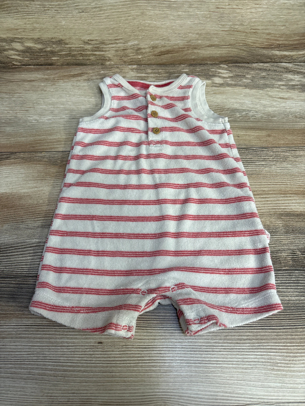Carter's Striped Terry Romper Beige sz 6m - Me n Mommy To Be