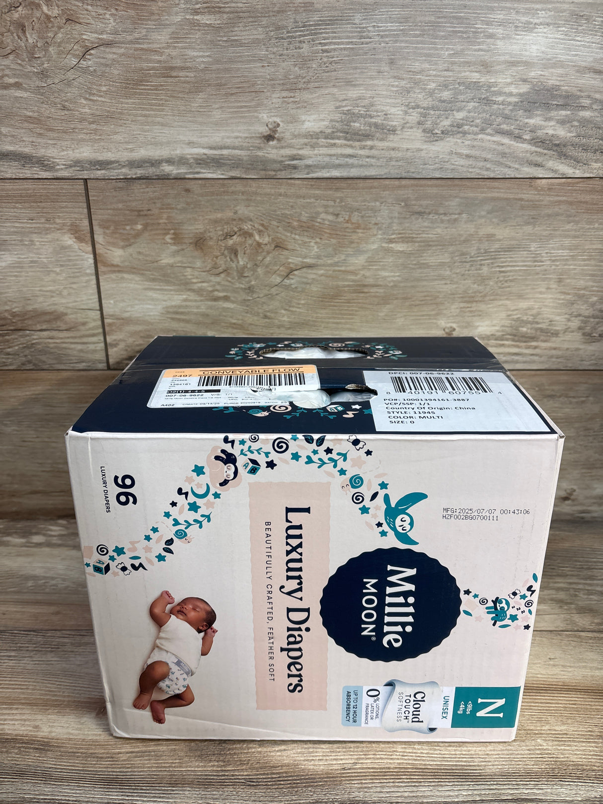 NEW Millie Moon Luxury Diapers Size Newborn 96ct.