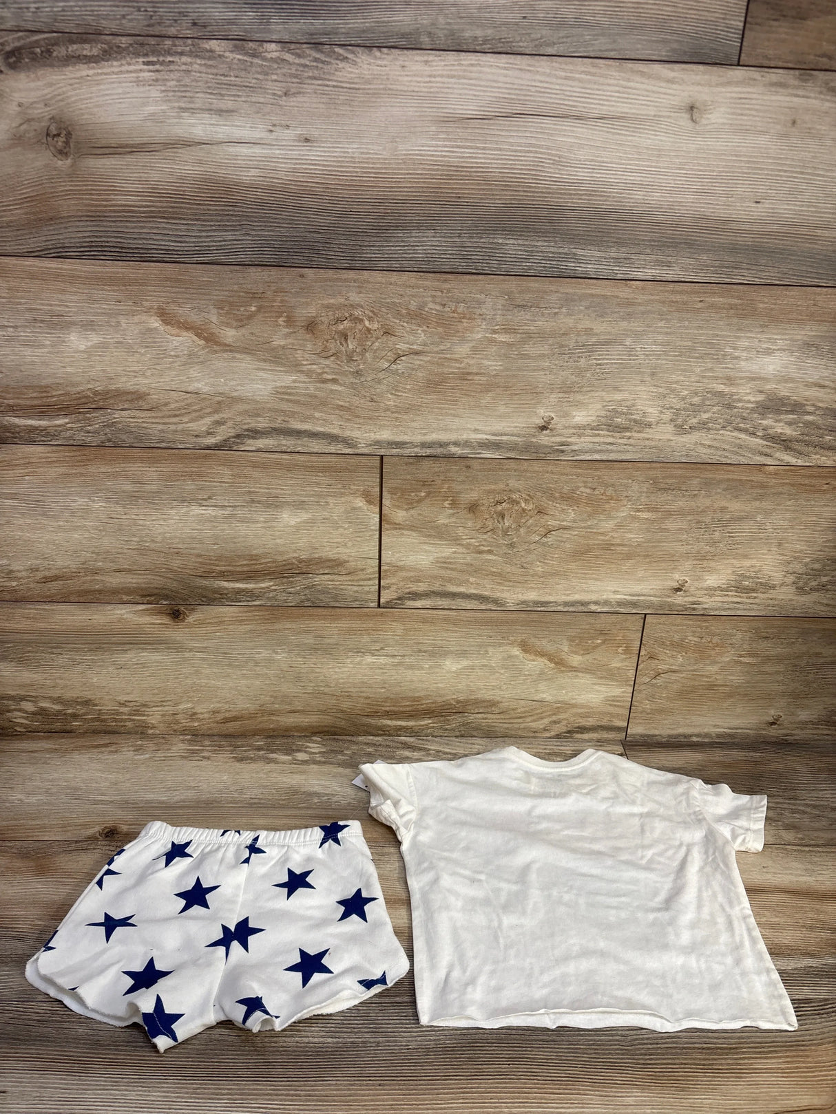 NEW 2pc USA Shirt & Shorts Set White sz 3T