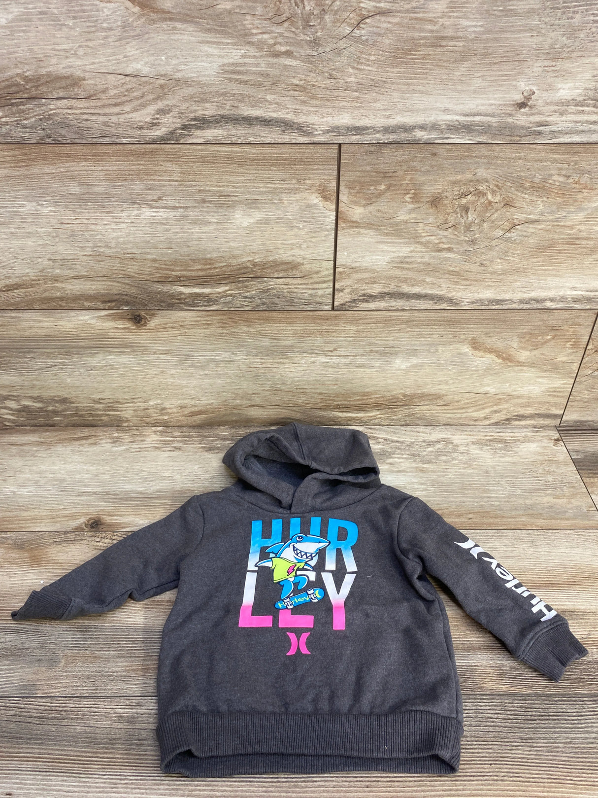 Hurley Shark Pull Over Hoodie Grey sz 12m