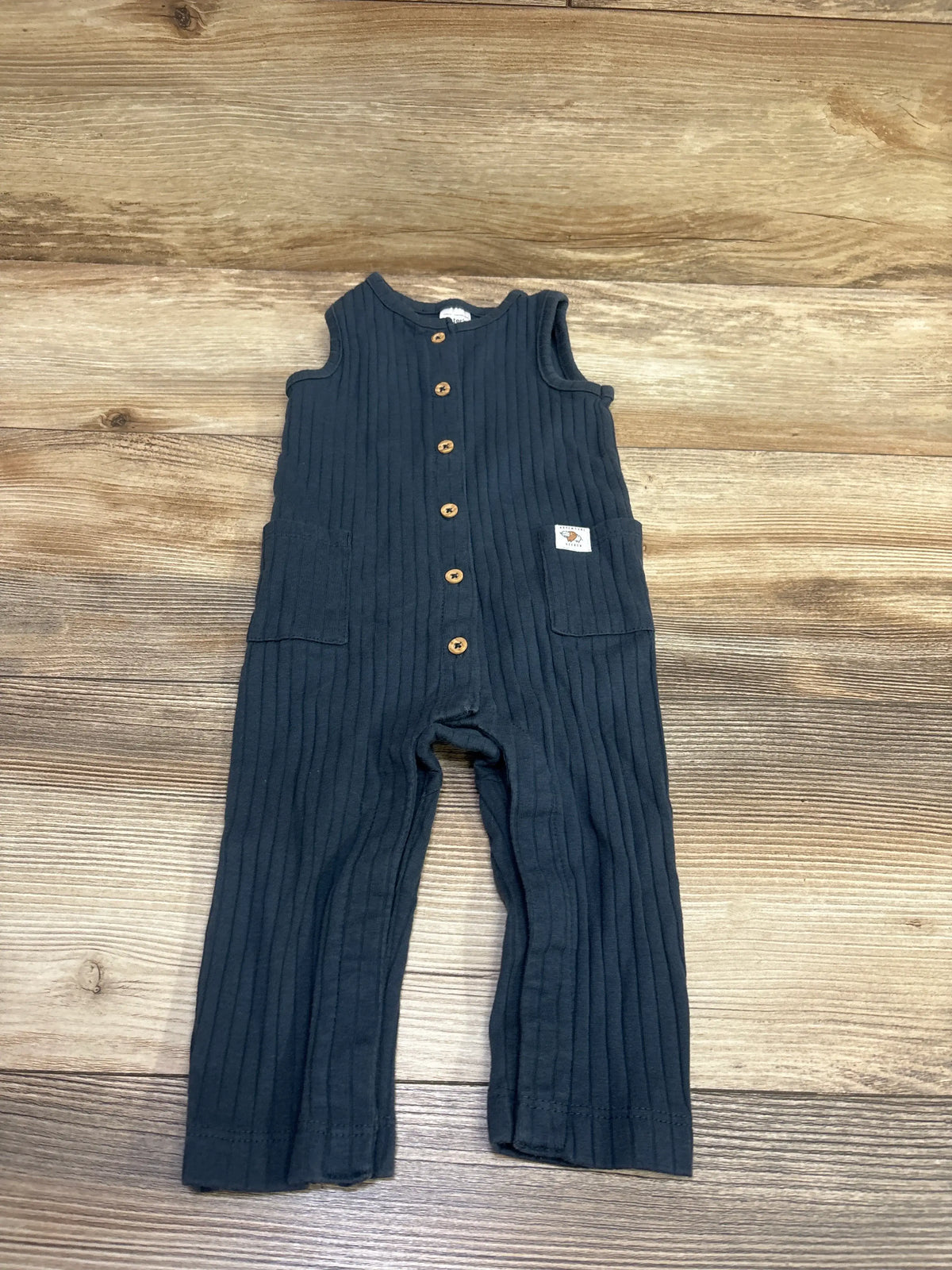 Carter's Ribbed Button-Front Sleeveless Jumpsuit Blue sz 9m