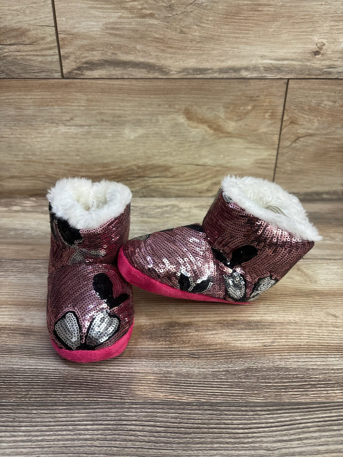 Blazin Roxx Western Diana Pink Flower Sequin Boot Slippers Pink sz 6-7c