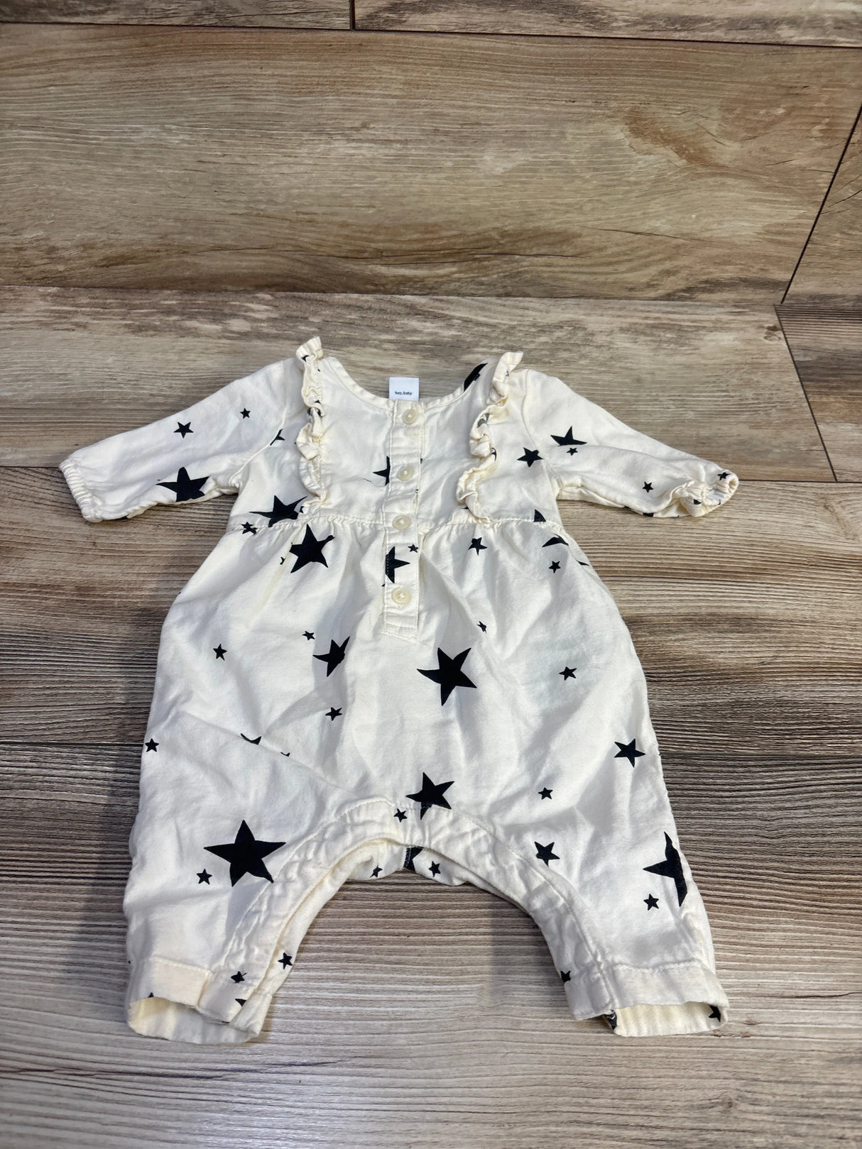 Old Navy Star Print Henley Coverall Cream sz 0-3m