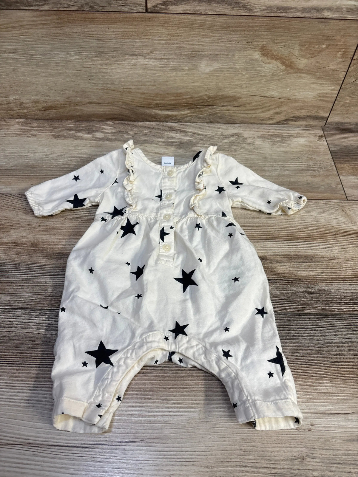 Old Navy Star Print Henley Coverall Cream sz 0-3m