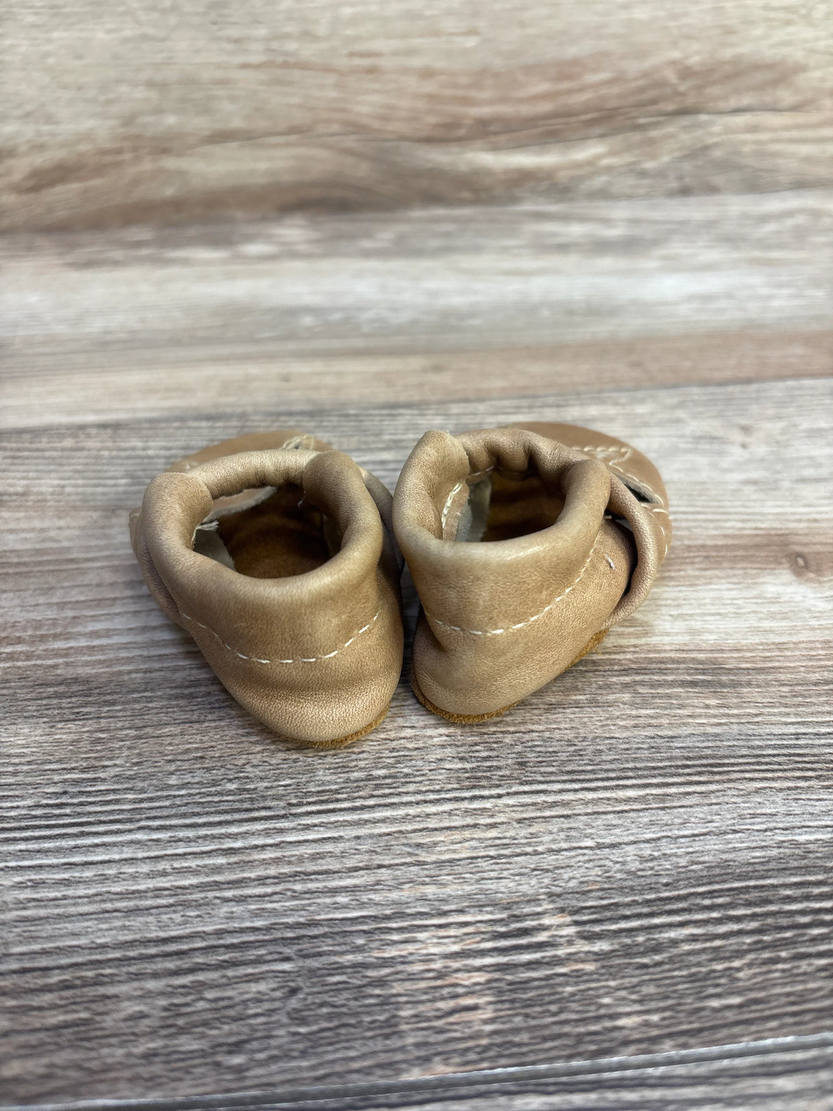 Baby Soft Sole Leather Moccasins Tan sz Newborn - Me n Mommy To Be