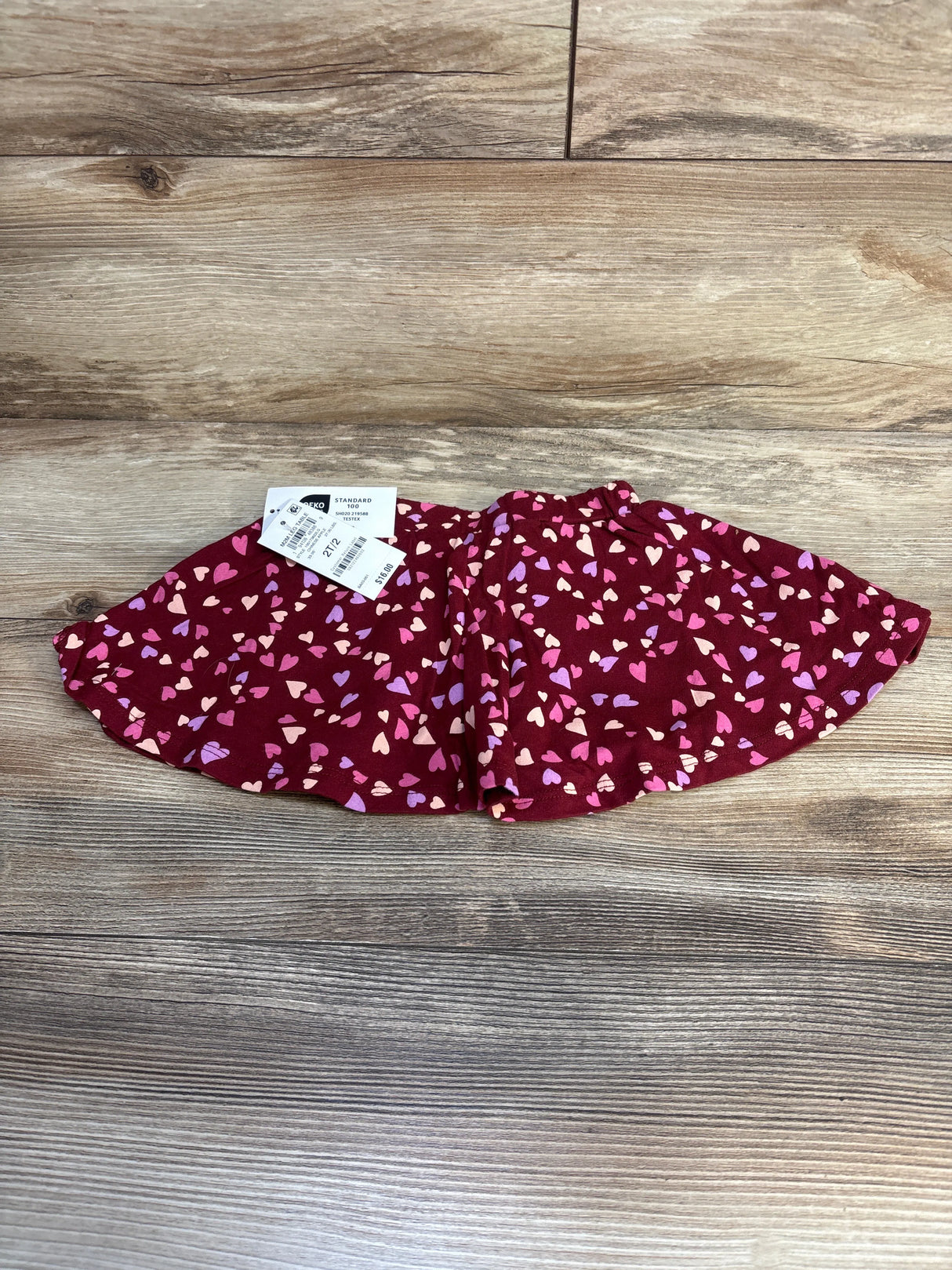 NEW Epic Threads Heart Print Skort Burgundy sz 2T