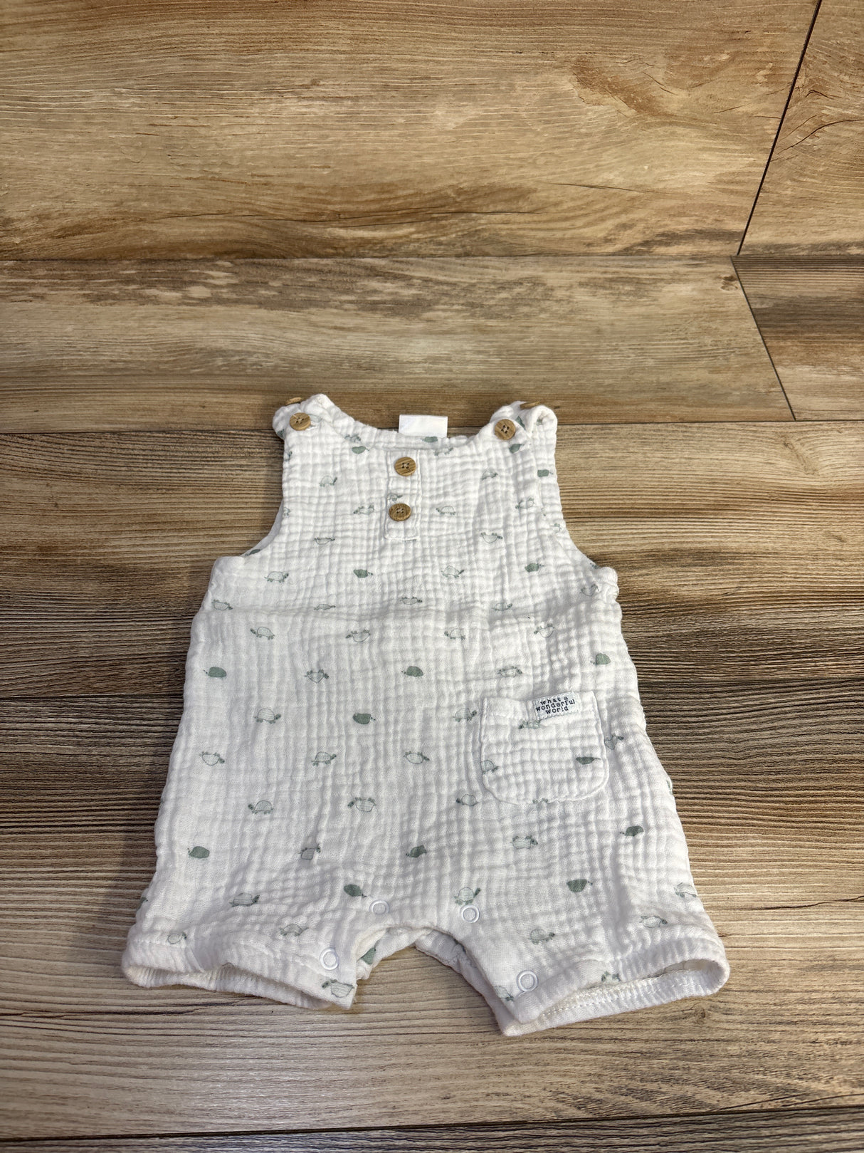 Rock a Bye Baby Boutique Gauze Henley Romper White sz 3-6m