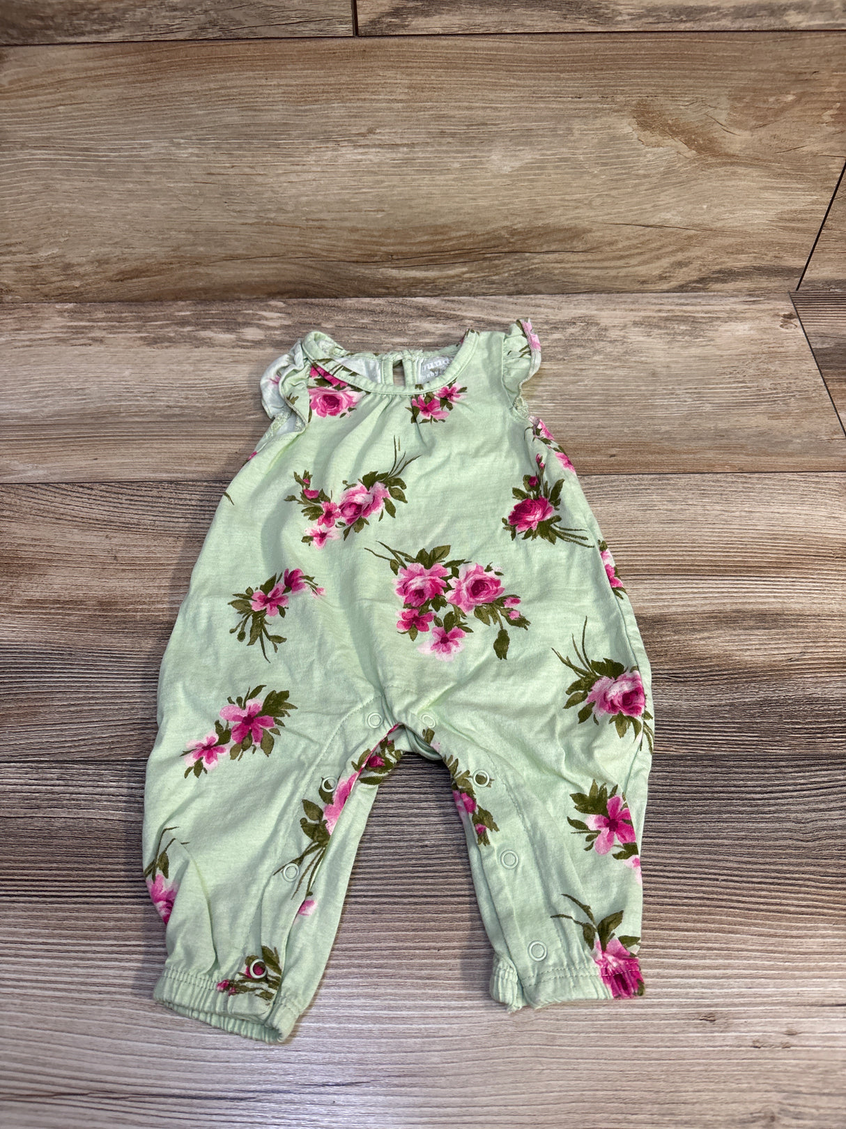 Children's Place Floral Jumpsuit Green sz 0-3m