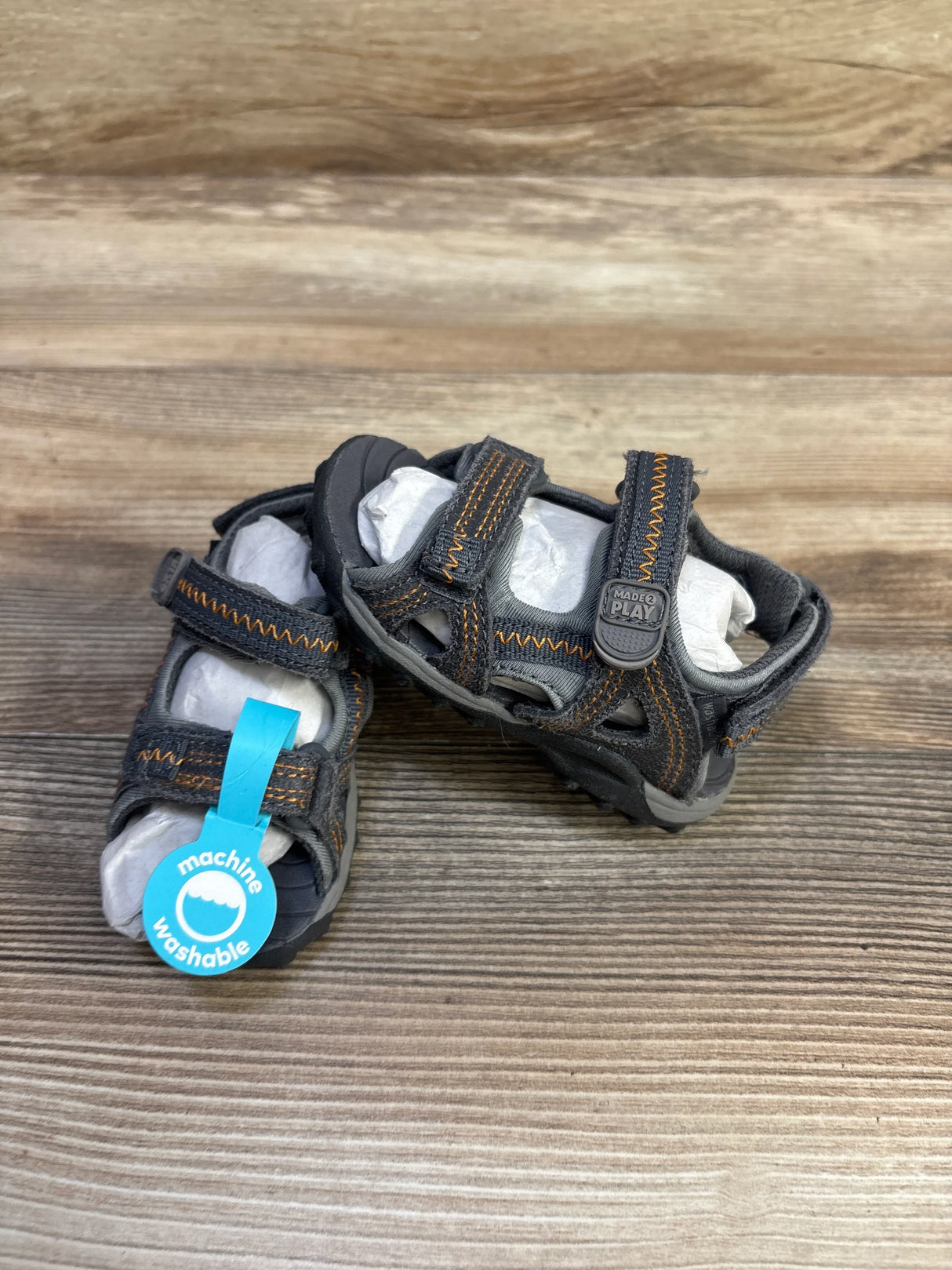NEW Stride Rite Made 2 Play Issac Sandals Grey sz 5c