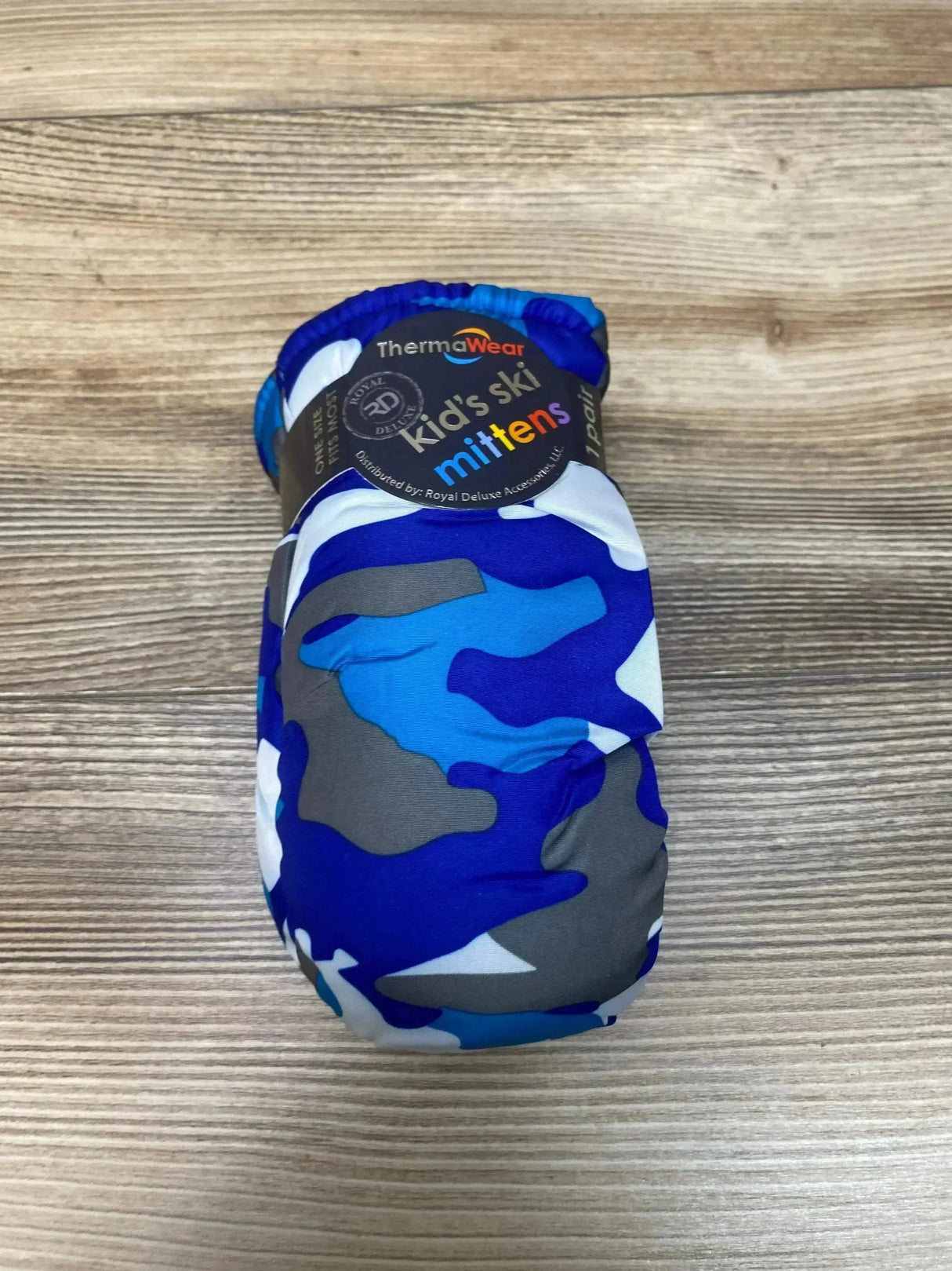 NEW ThermaWear Kid's Ski Blue Camo Mittens OSFM (1-3Y) - Me n Mommy To Be