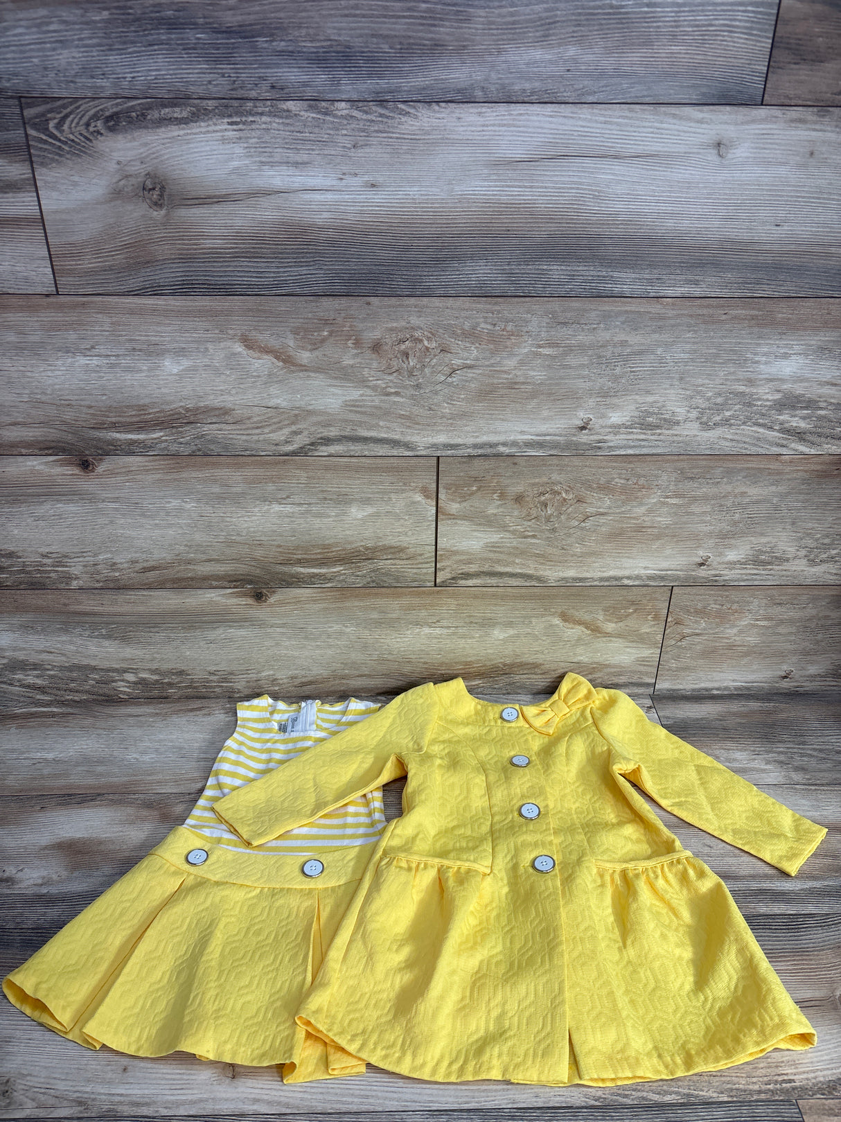 Bonnie Jean 2pc Sleeveless Dress & Dress Coat Yellow sz 3T