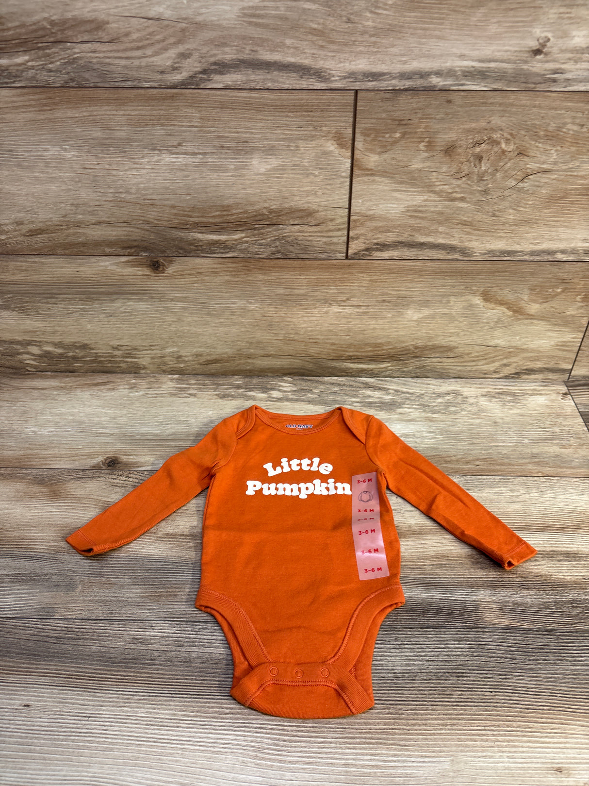 NEW Old Navy Little Pumpkin Long Sleeve Bodysuit Orange sz 3-6m