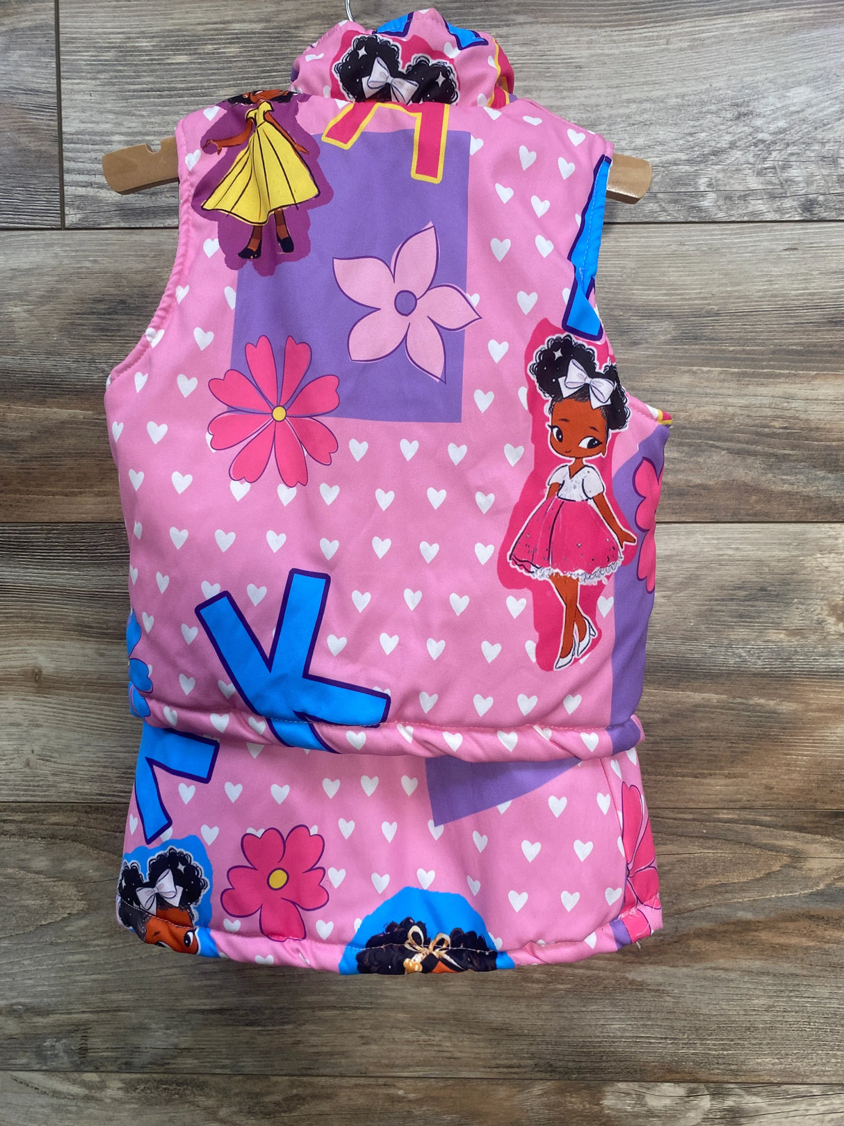 Shein 2pc Full Zip Puffer Vest & Puffer Skirt Set Pink sz 5T