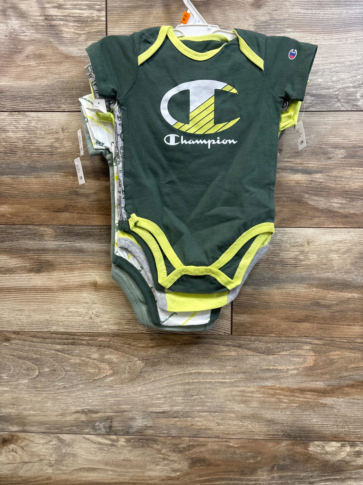 NEW Champion 5pk Bodysuits Green sz 12m