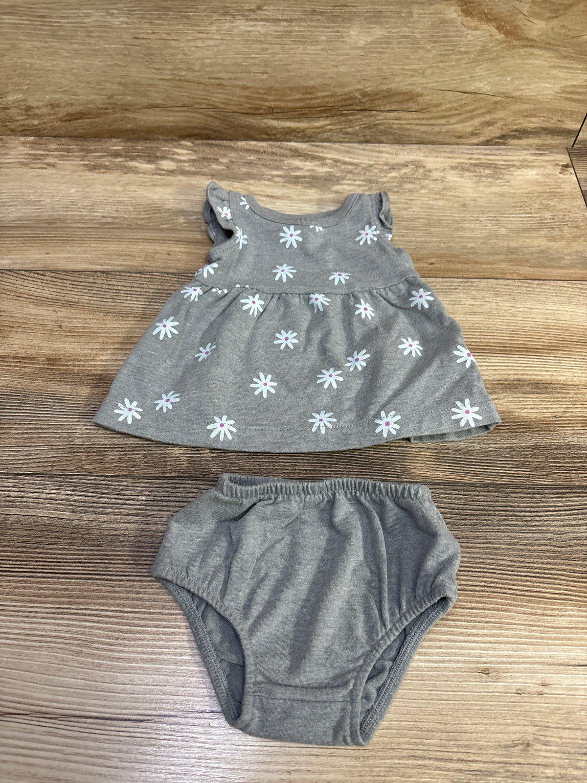 Cat & Jack 2pc Dress & Bloomers Set Grey sz Newborn