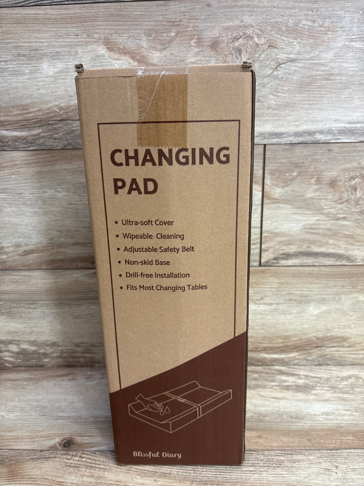 NEW Blissful Diary Baby Changing Pad - Beige Brown