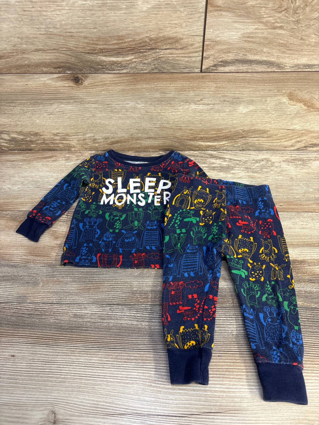 Old Navy 2pc Sleep Monster Pajama Set Grey sz 12-18m - Me n Mommy To Be