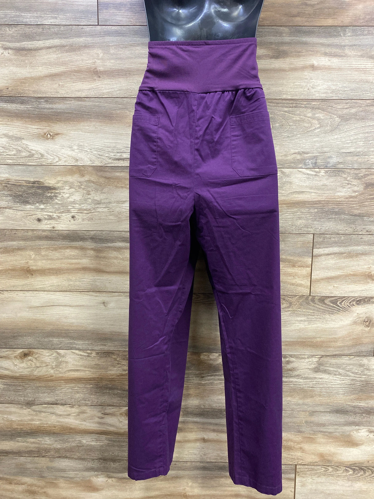 Butter-Soft Stretch Full Panel Maternity Scrub Pants Purple sz XL