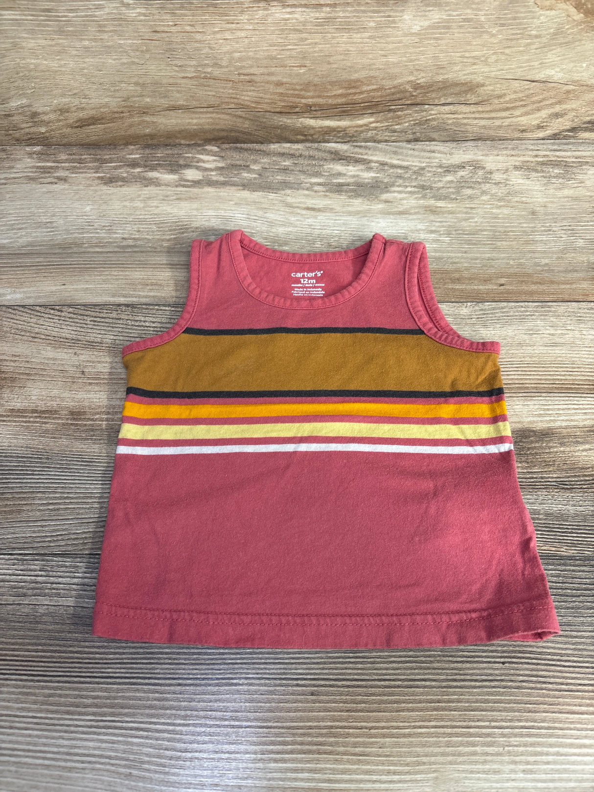 Carter's Striped Tank Top Pink sz 12m - Me n Mommy To Be