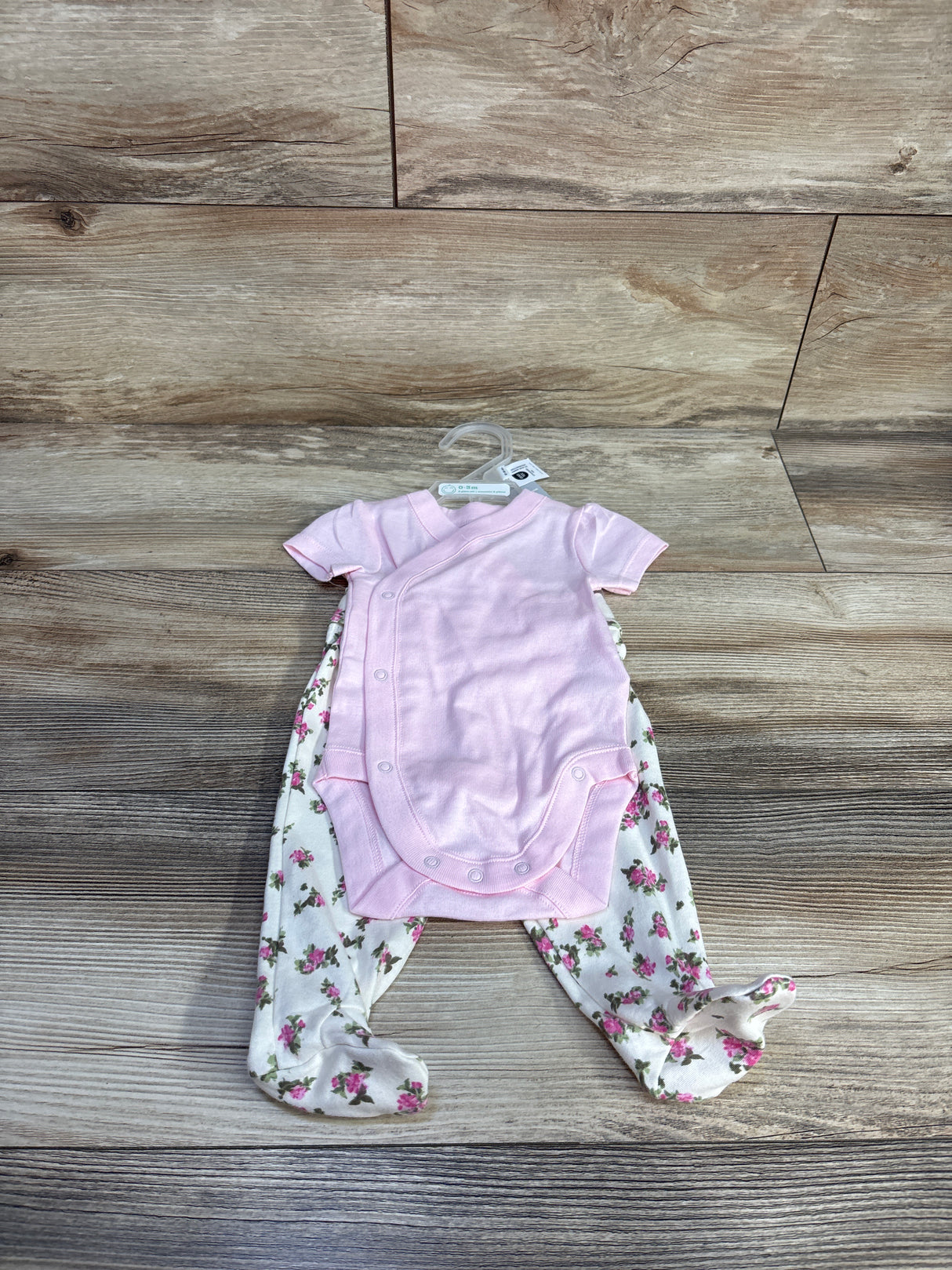 NEW Children's Place 2pc Kimono Bodysuit & Footed Pant Set Pink sz 0/3m