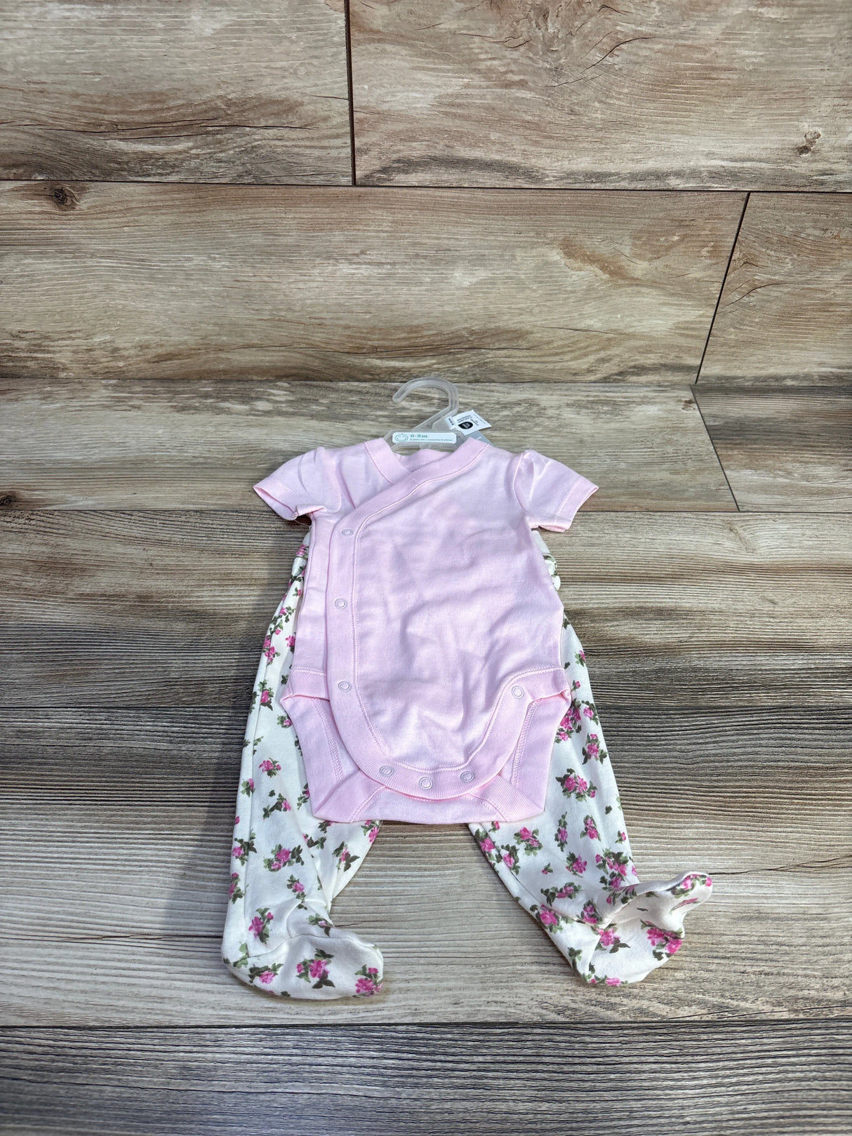 NEW Children's Place 2pc Kimono Bodysuit & Footed Pant Set Pink sz 0/3m
