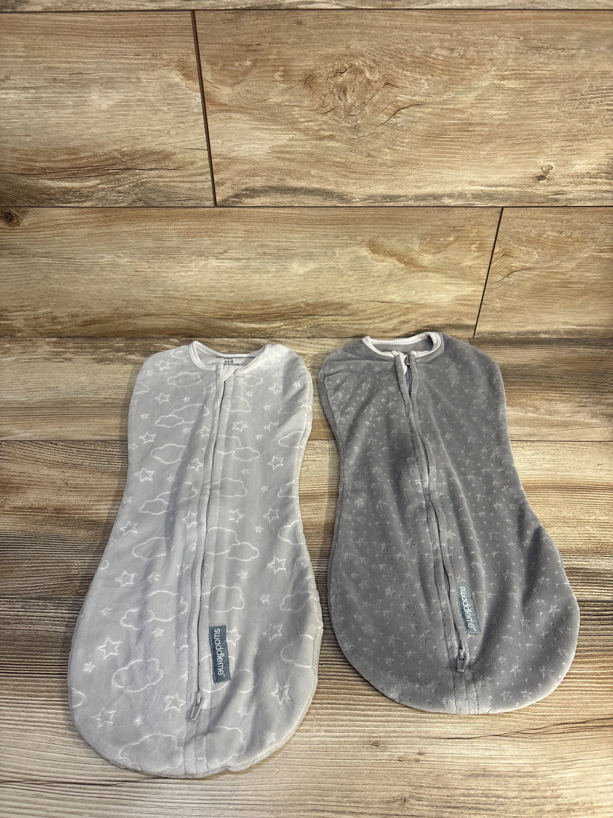 SwaddleMe by Ingenuity 2pk Velboa Swaddle Pod Set Grey sz 0-2m