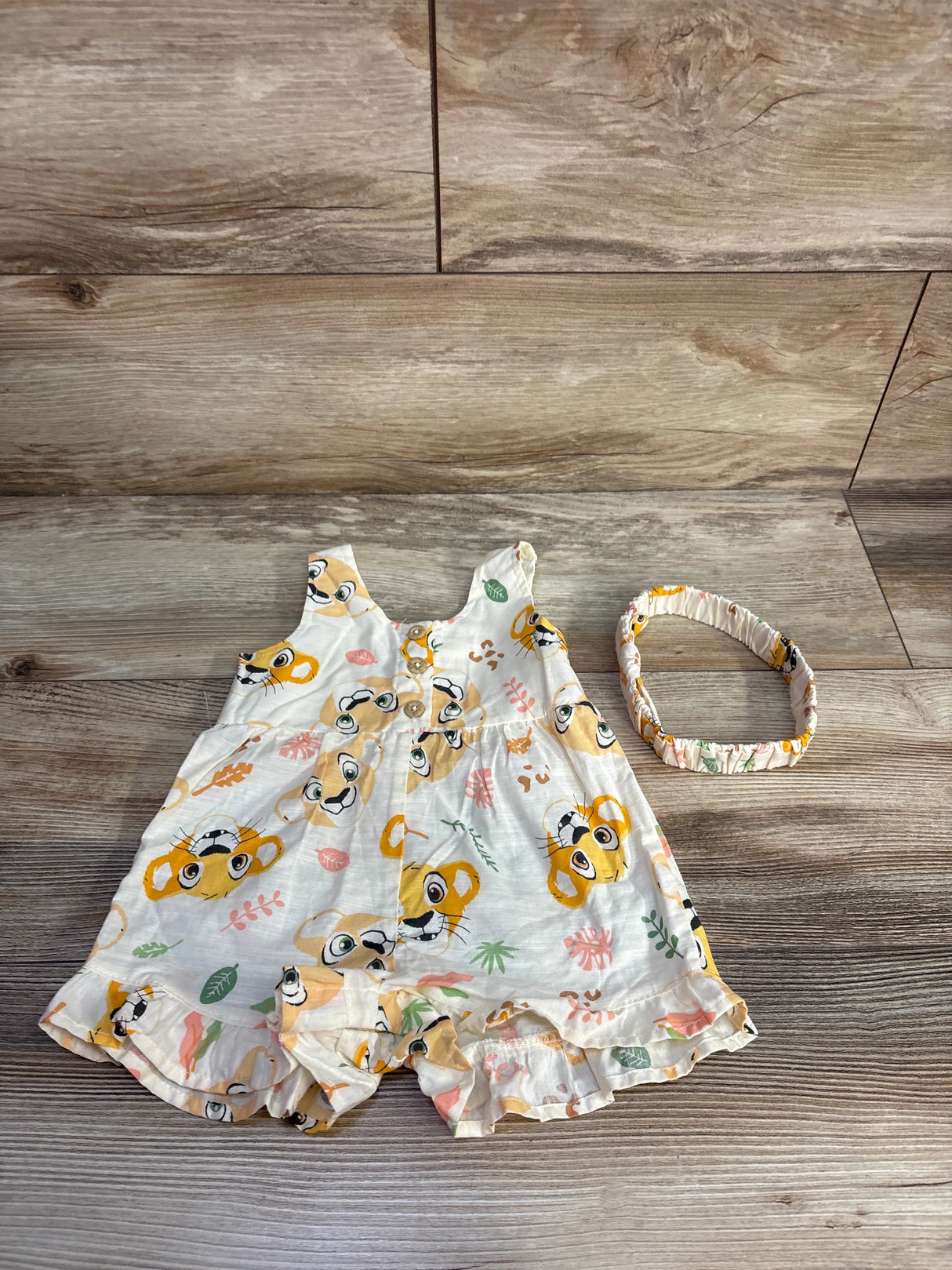 Disney Baby 2pc The Lion King Romper & Headband Set Ivory sz 3-6m