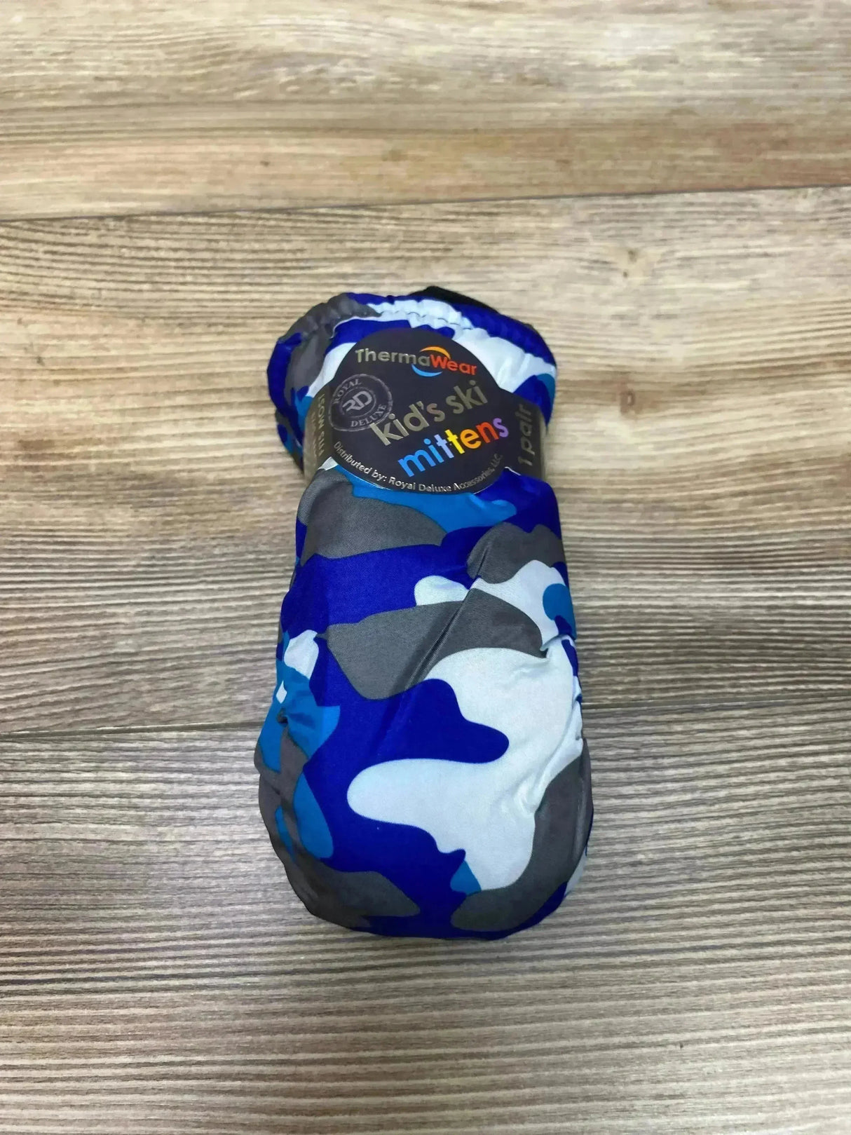 NEW ThermaWear Kid's Ski Blue Camo Mittens OSFM (1-3Y) - Me n Mommy To Be