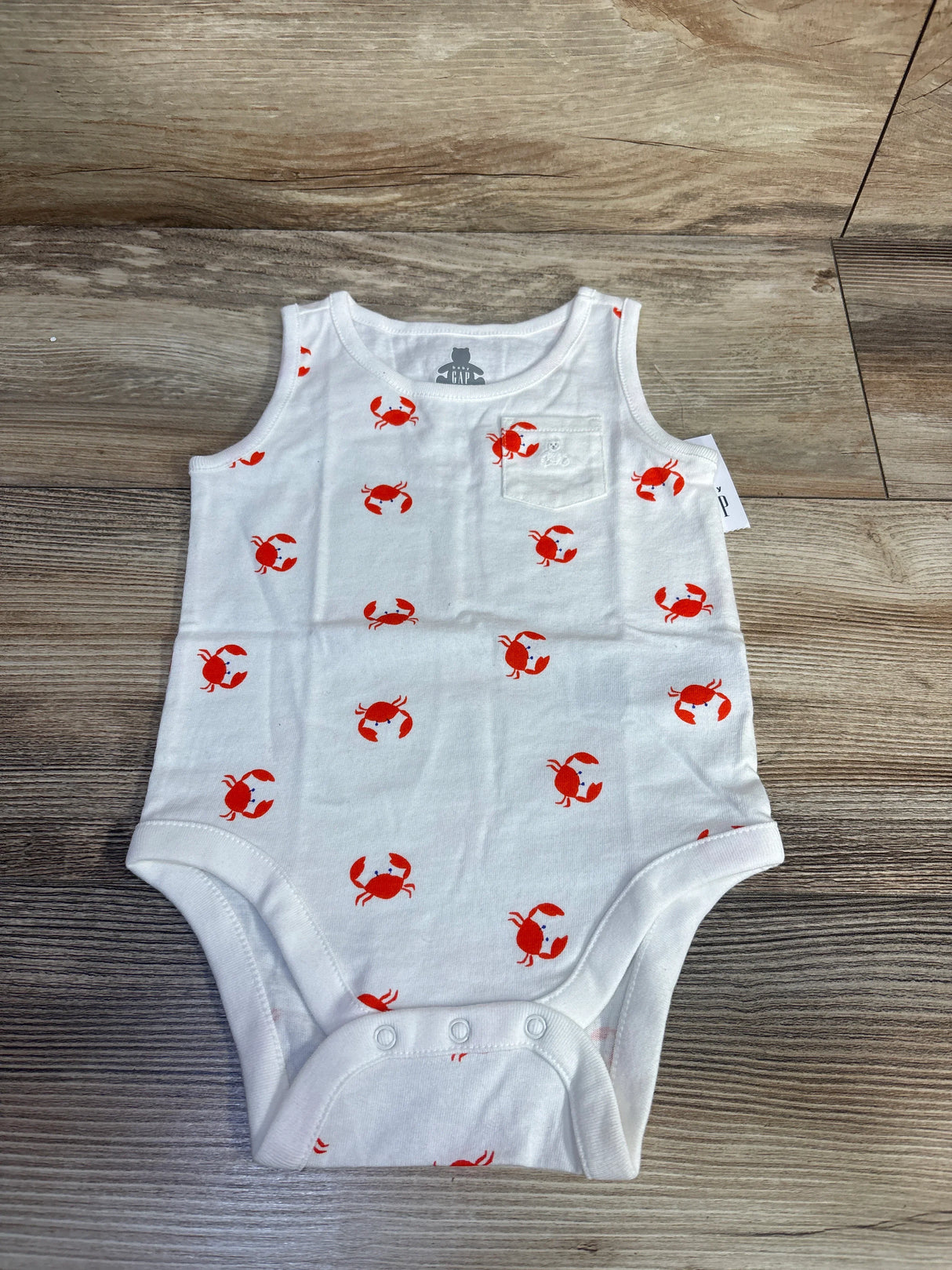 NEW Baby Gap Crab Print Tank Bodysuit White sz 6-12m