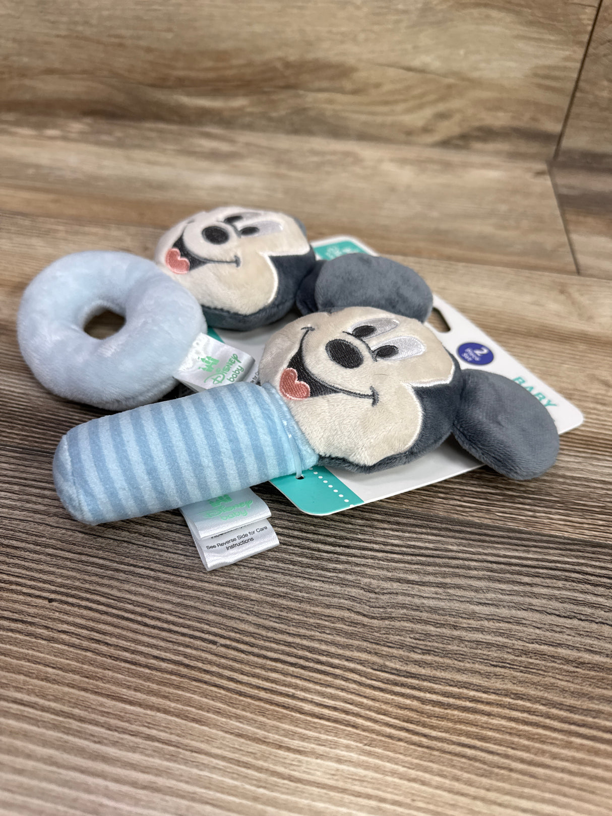 NEW Disney Baby Mickey Mouse 2pc Plush Rattles