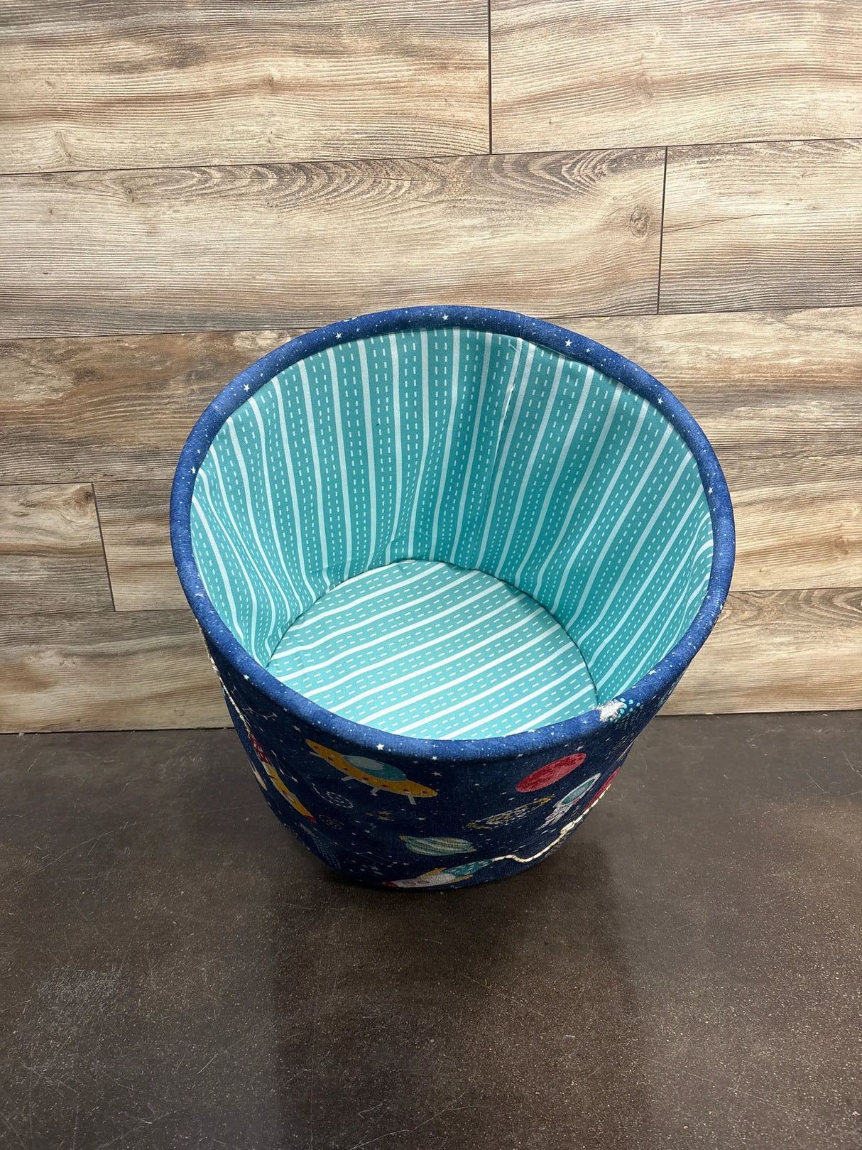 NEW Space Theme Canvas Laundry Basket Navy