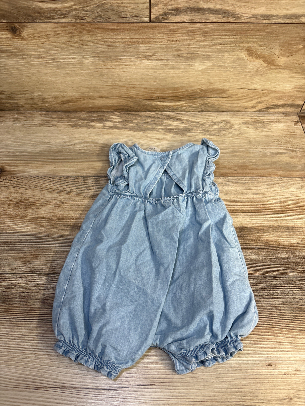 Carter's Embroidered Chambray Romper Blue sz 6m