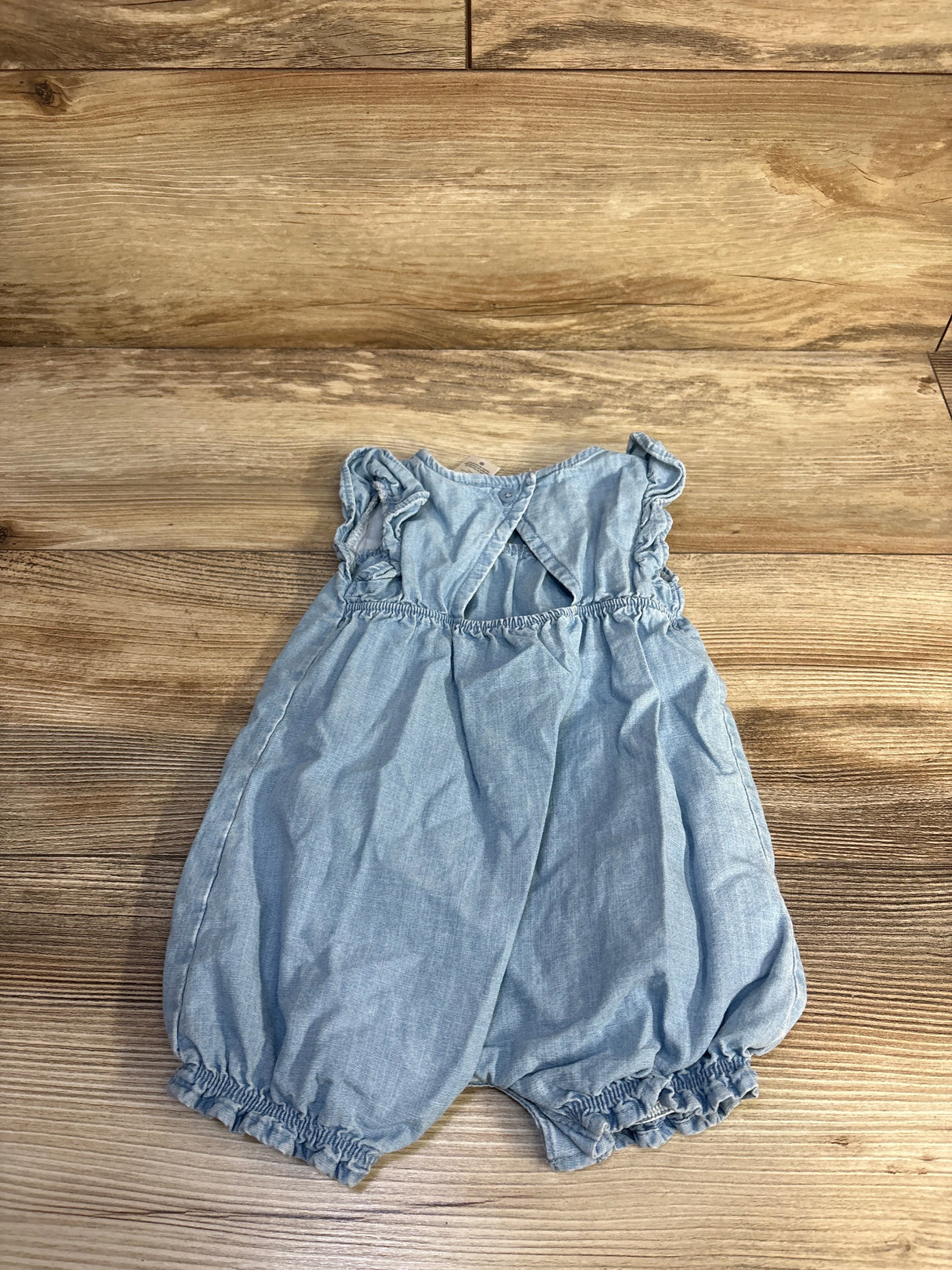 Carter's Embroidered Chambray Romper Blue sz 6m