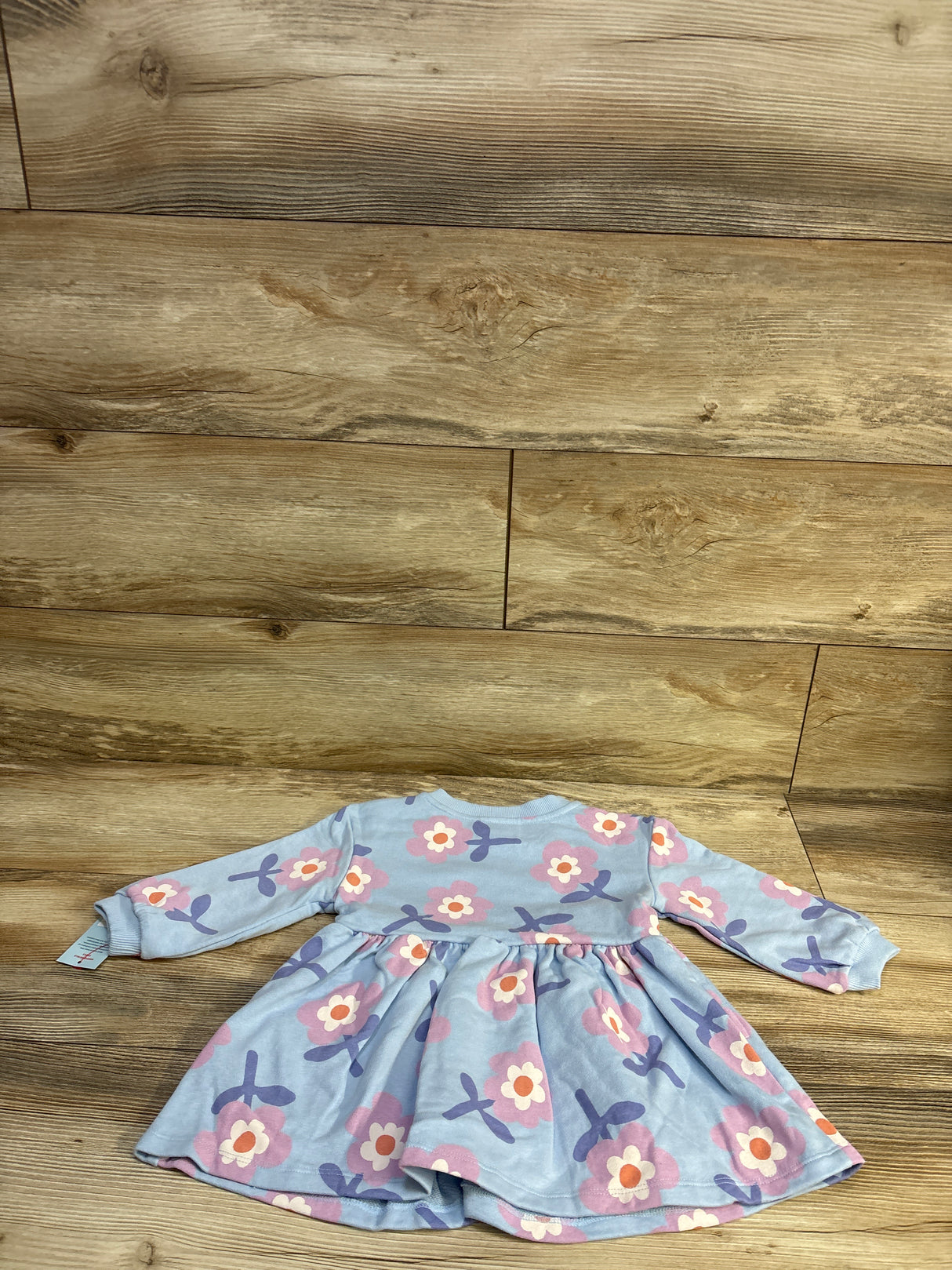 NEW Cat & Jack Floral Sweatshirt Dress Blue sz 18m