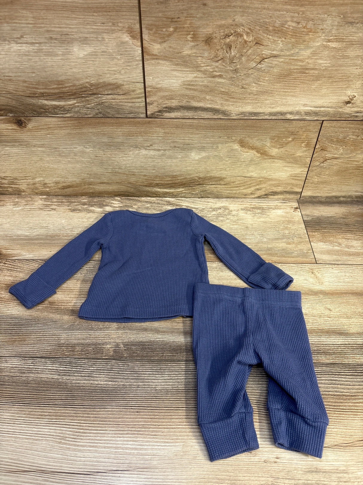 Just One You 2pc Waffle Knit Shirt & Pants Set Blue sz 3m