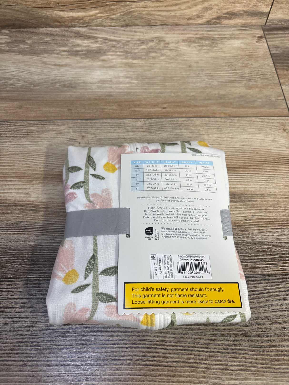 NEW Cloud Island Floral Footless Sleeper White sz 4T
