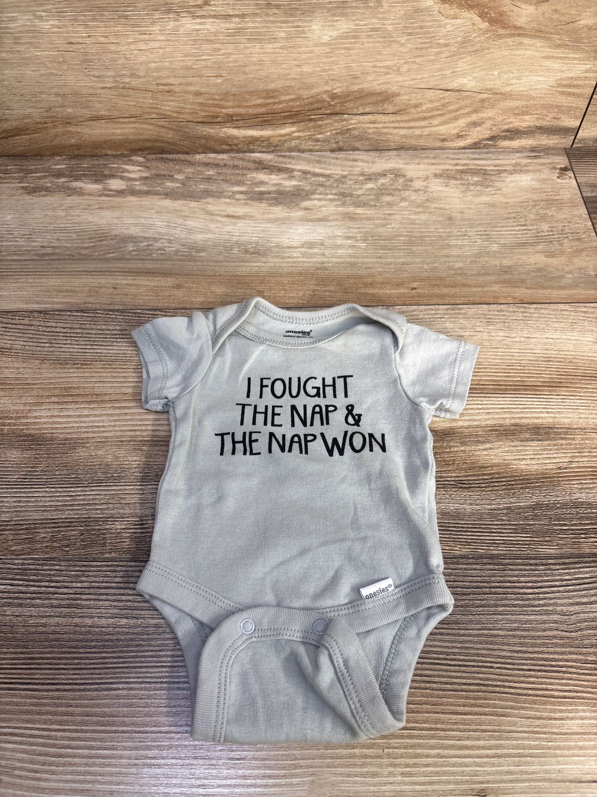 Gerber 'I Fought The Nap And The Nap Won' Bodysuit Grey sz Newborn