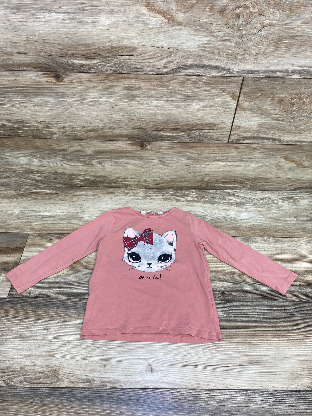 H&M Long Sleeve Cat Shirt Pink sz 3/4T