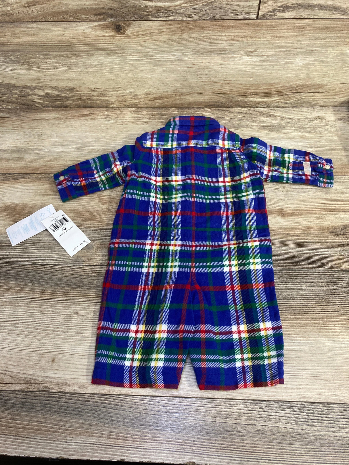 NEW Ralph Lauren Flannel Coverall Blue sz 3m