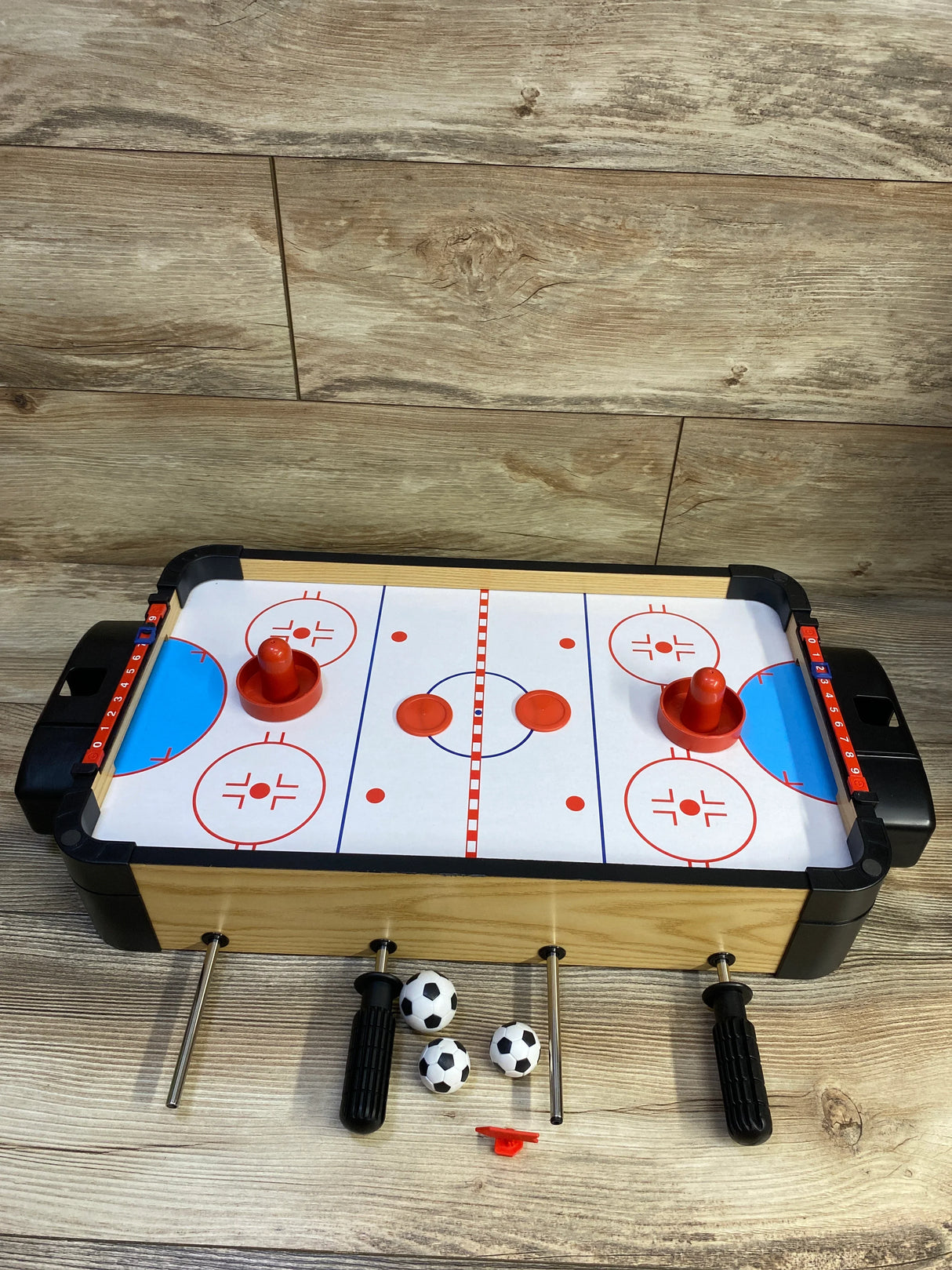 Ambassador 2-in-1 Tabletop Foosball and Air Hockey Game Set