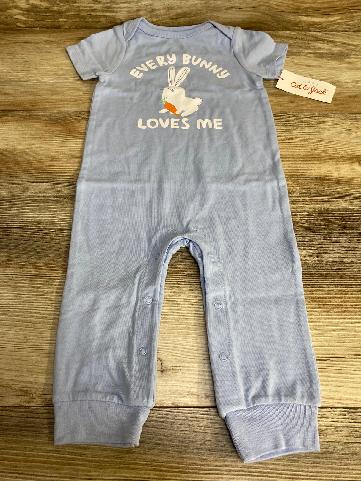 NEW Cat & Jack Every Bunny Loves Me Romper Blue sz 6-9m - Me n Mommy To Be