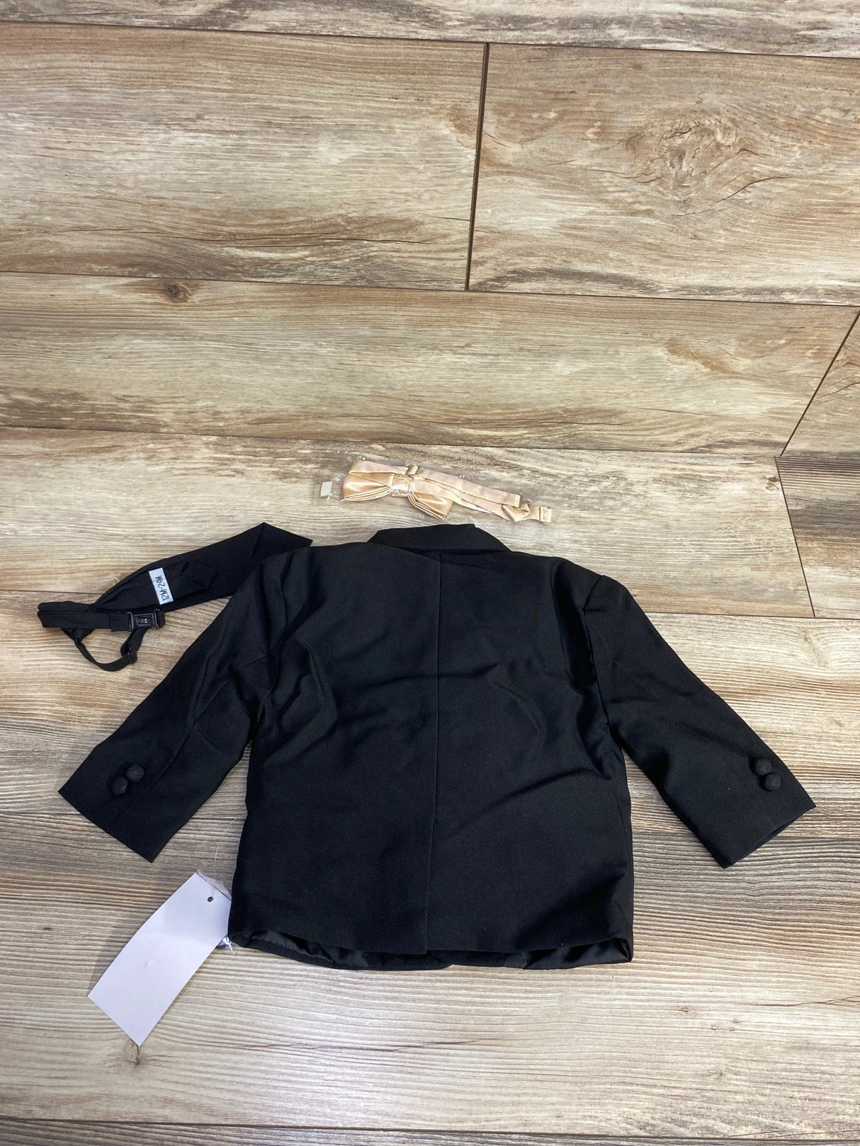 NEW 6pc Full Tuxedo Suit Set Black sz 6-12m