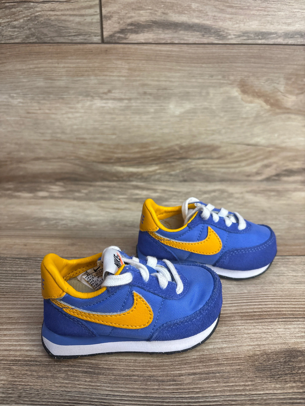 Nike Waffle Trainer 2 TD 'Medium Blue University Gold' Sneakers sz 3c