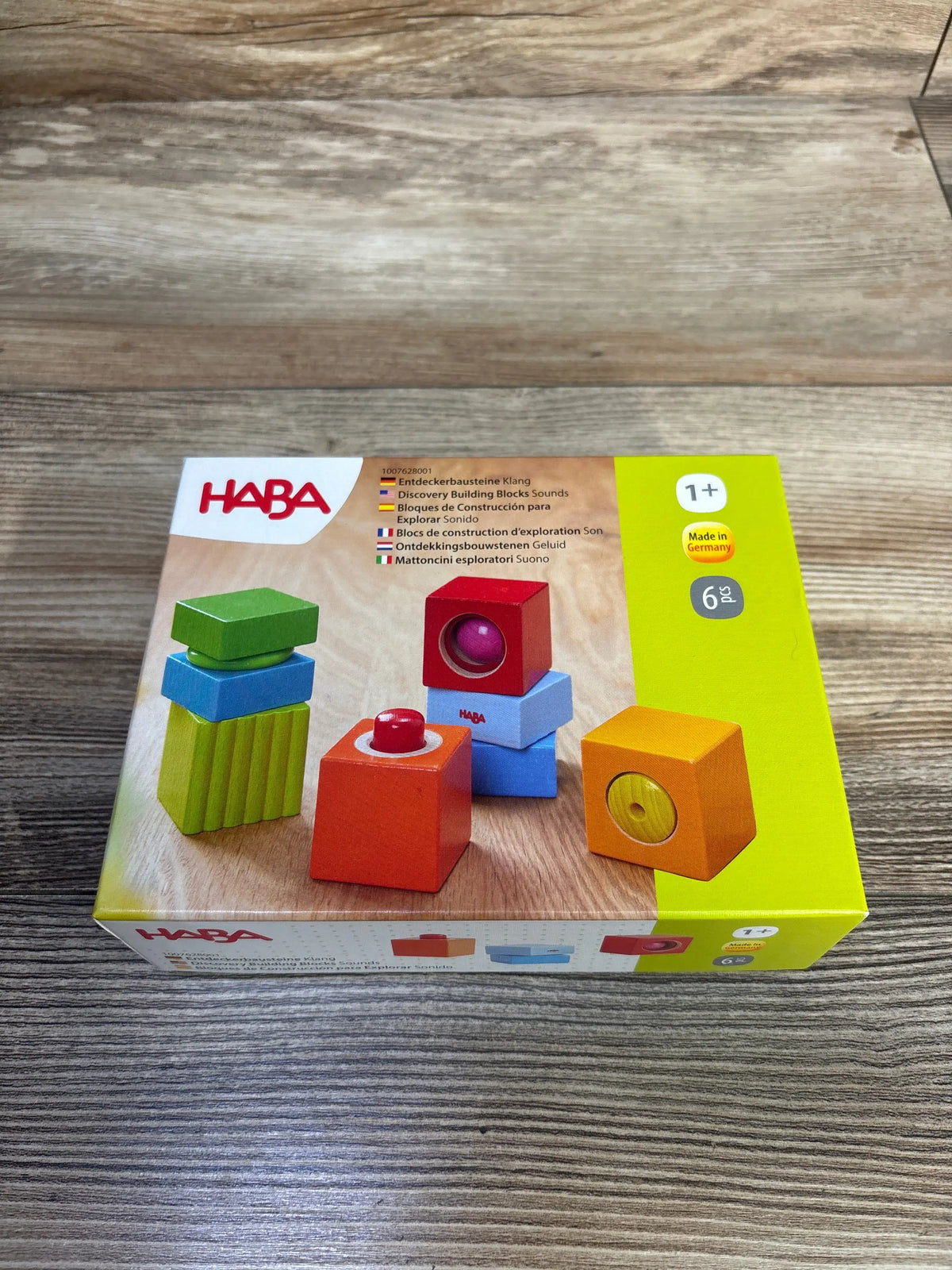 HABA Fun with Sounds Wooden Discovery Building Blocks 6pc