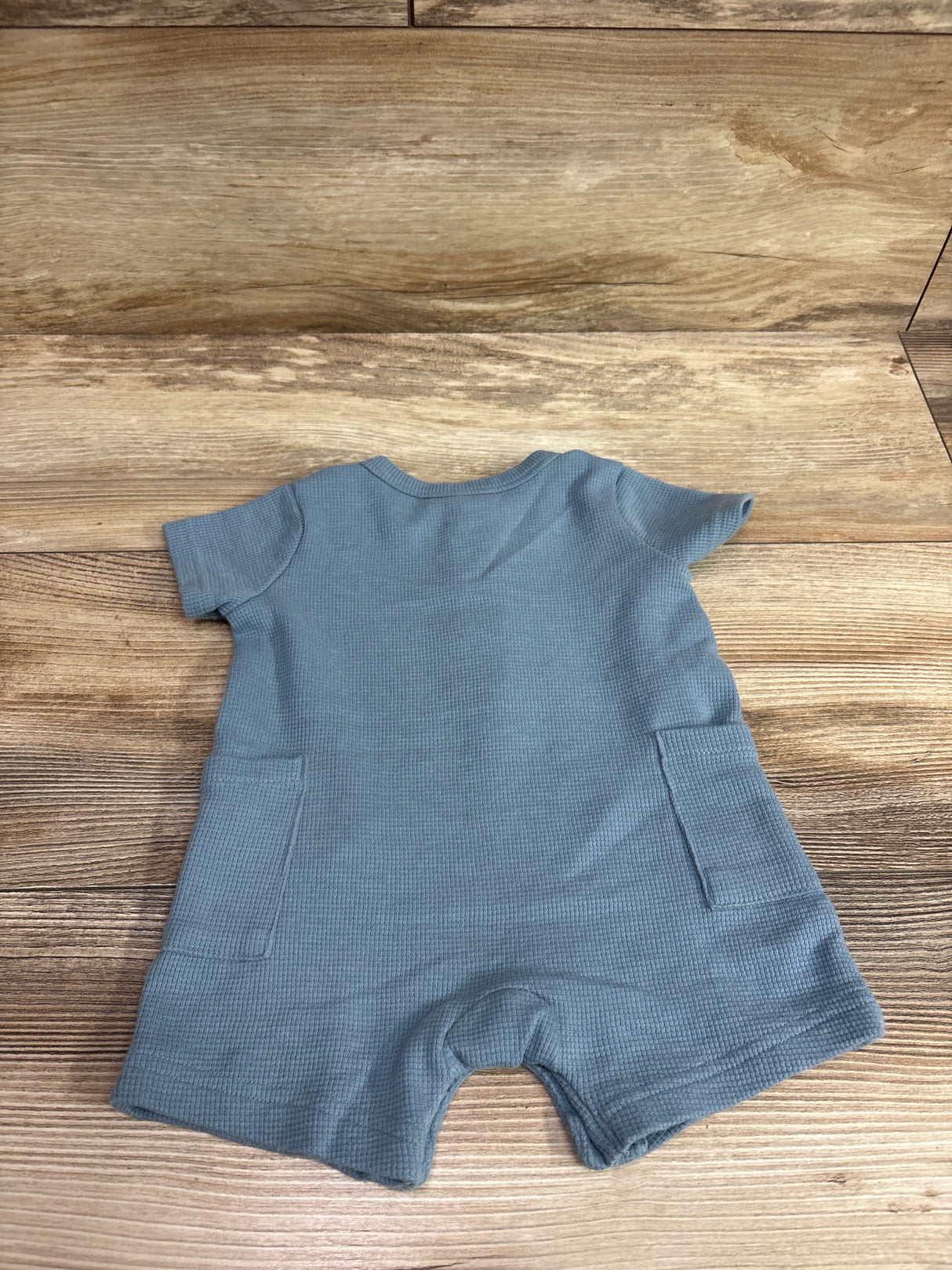 Child Of Mine Waffle Knit Henley Shortie Romper Blue sz 0-3m