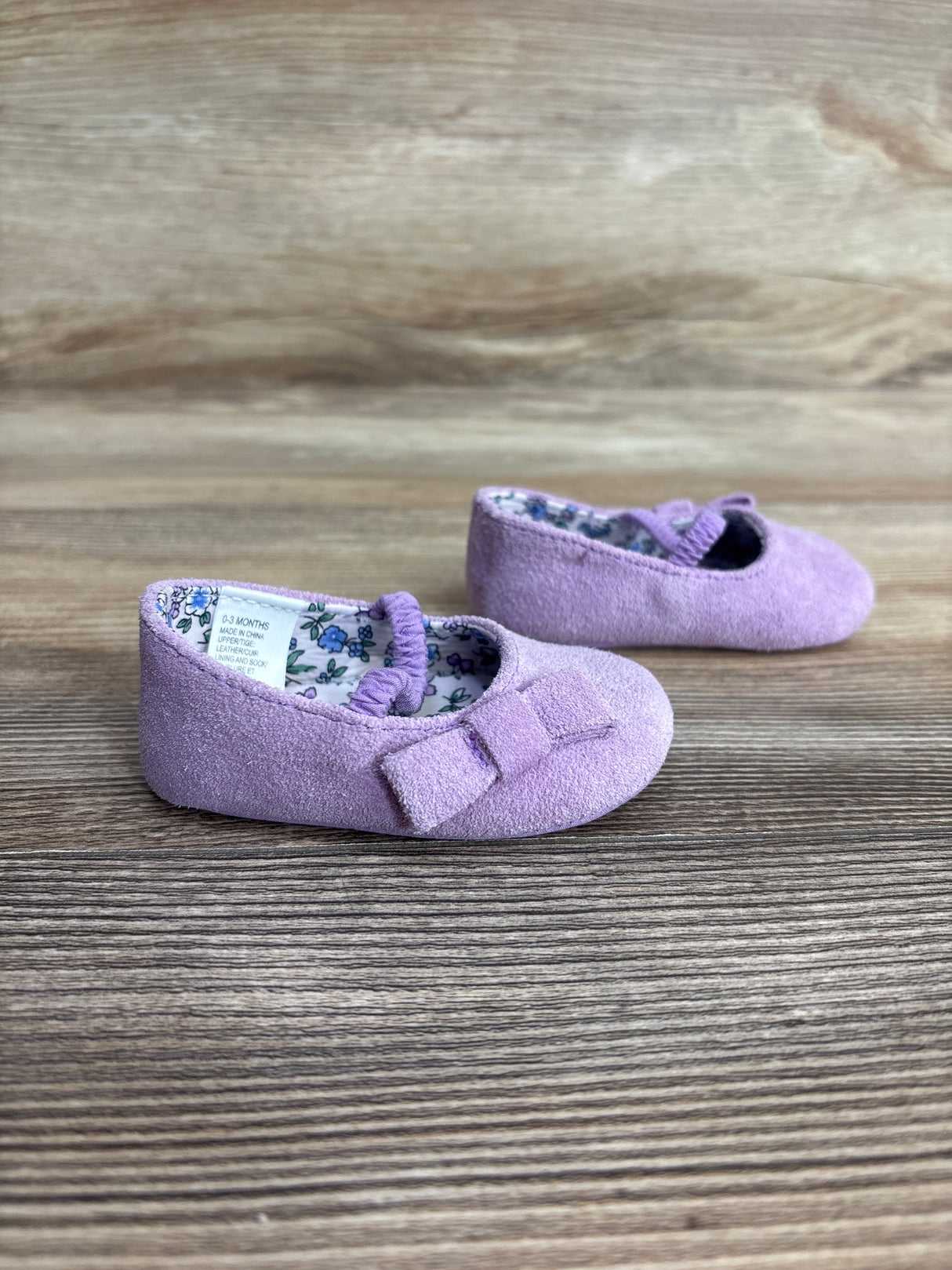 Janie & Jack Suede Bow Soft Sole Shoes Violet sz 1/2c