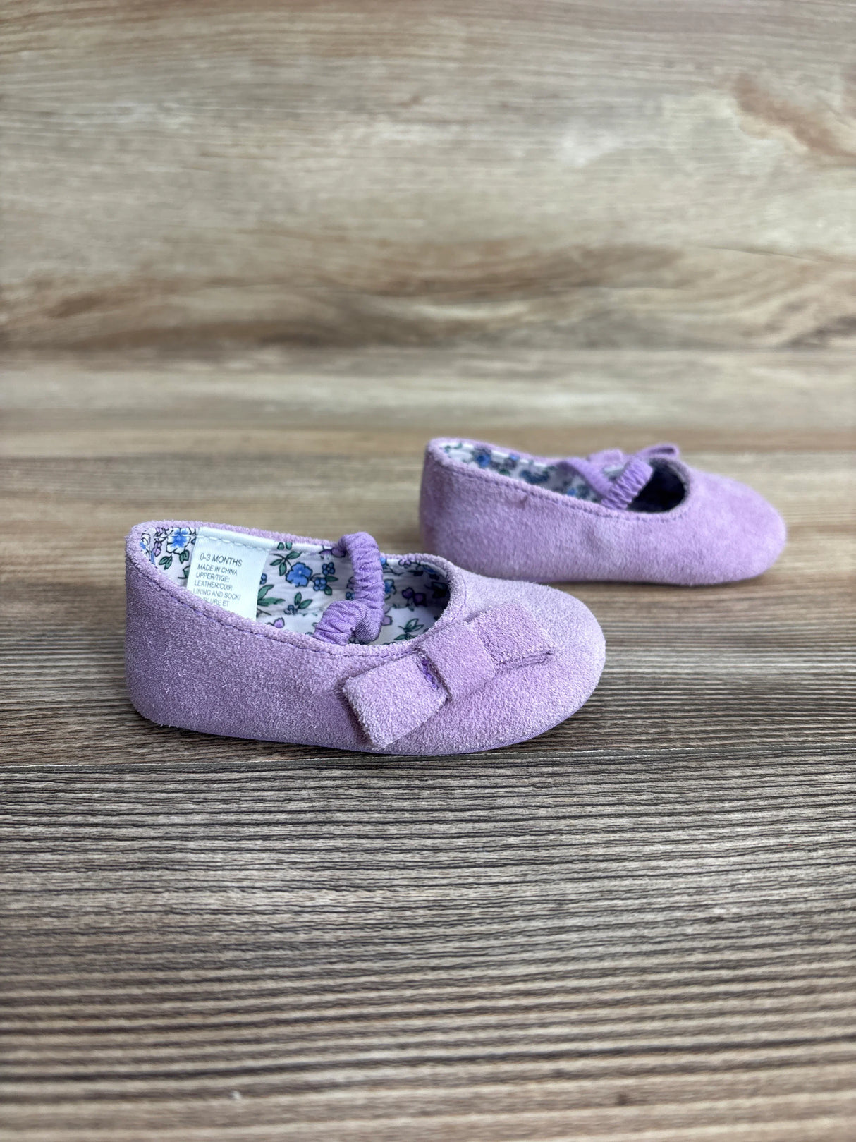 Janie & Jack Suede Bow Soft Sole Shoes Violet sz 1/2c