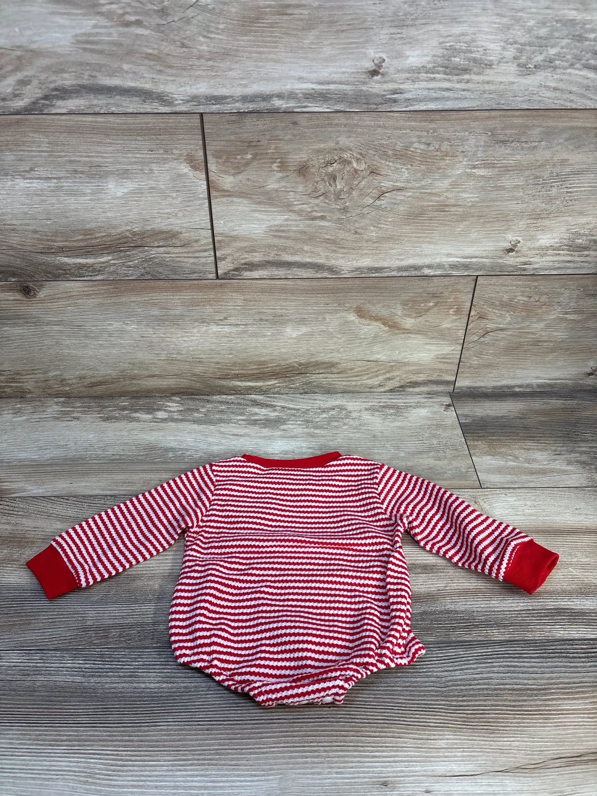 Textured Striped Heart Bubble Romper Red sz 3-6m