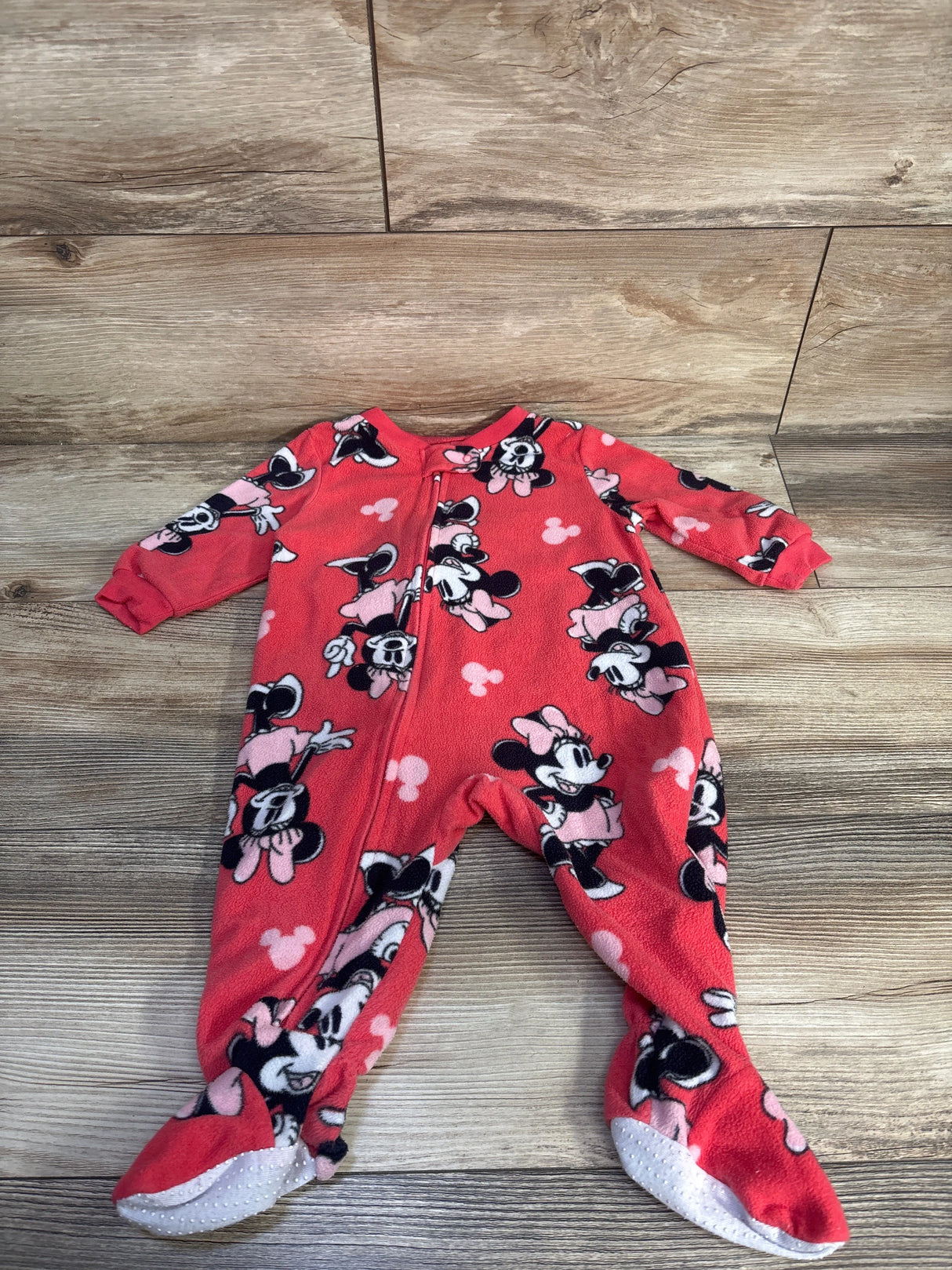 Disney Junior Minnie Mouse Blanket Sleeper Red sz 12m
