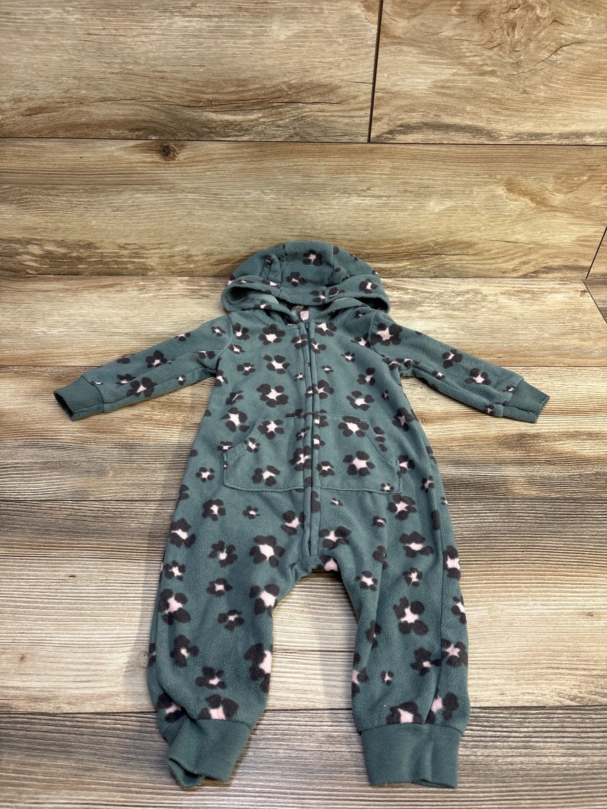 Carter's Blanket Hooded Coverall Green sz 6m